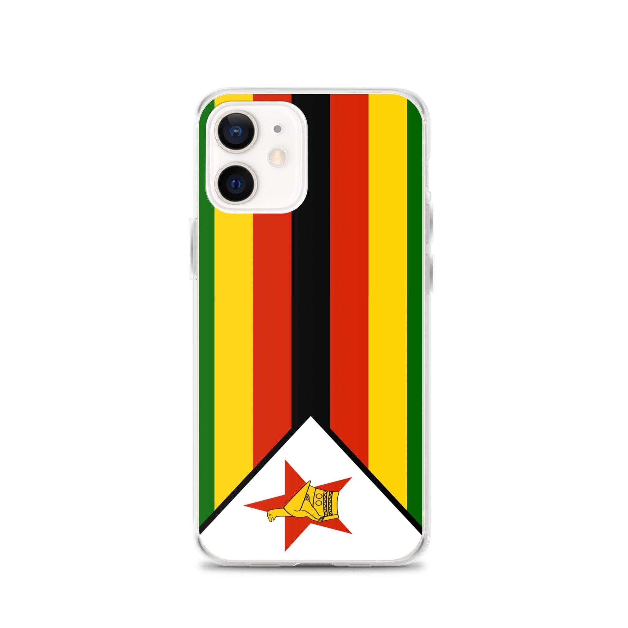 Coque de téléphone avec le drapeau du Zimbabwe, en plastique transparent et TPU, pour iPhone 6 à 14 Pro Max.