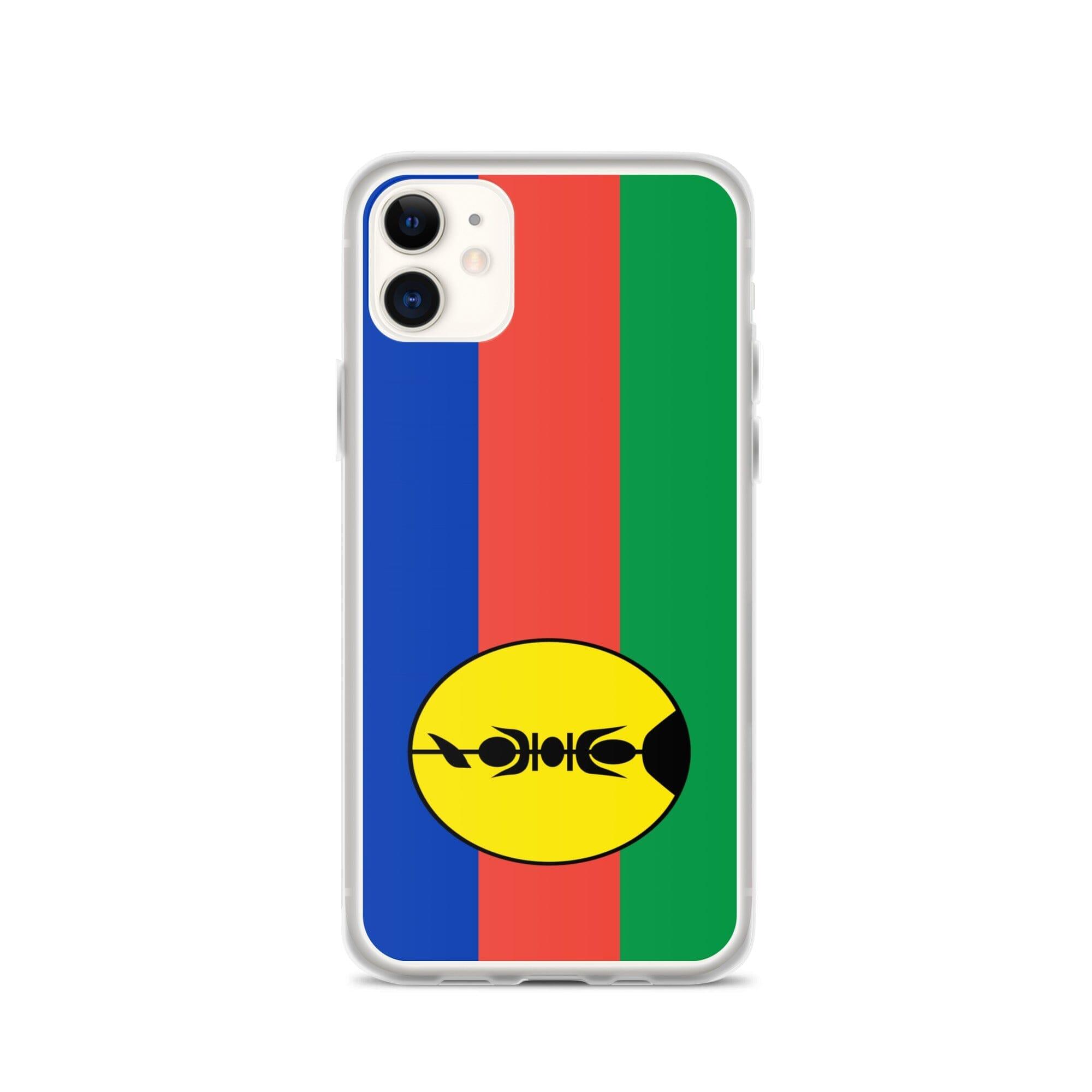 Coque de téléphone avec les drapeaux de la Nouvelle-Calédonie, en plastique transparent et TPU, pour iPhone.