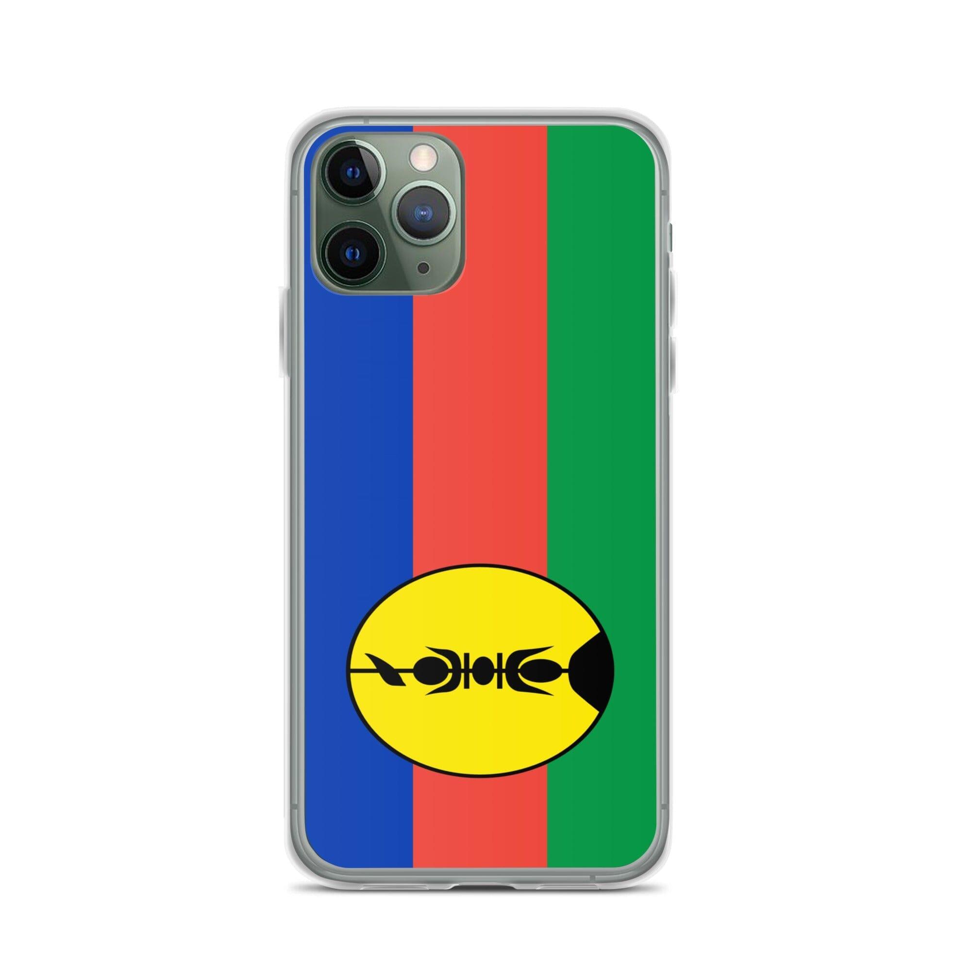 Coque de téléphone avec les drapeaux de la Nouvelle-Calédonie, en plastique transparent et TPU, pour iPhone.