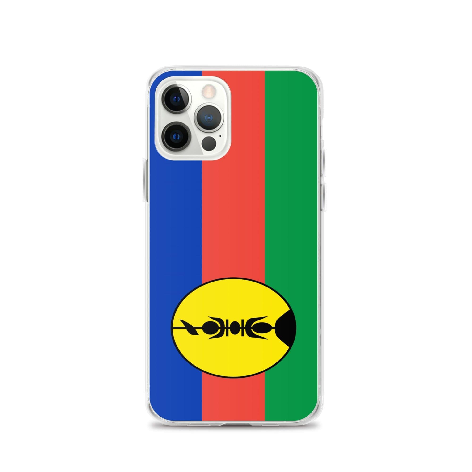 Coque de téléphone avec les drapeaux de la Nouvelle-Calédonie, en plastique transparent et TPU, pour iPhone.