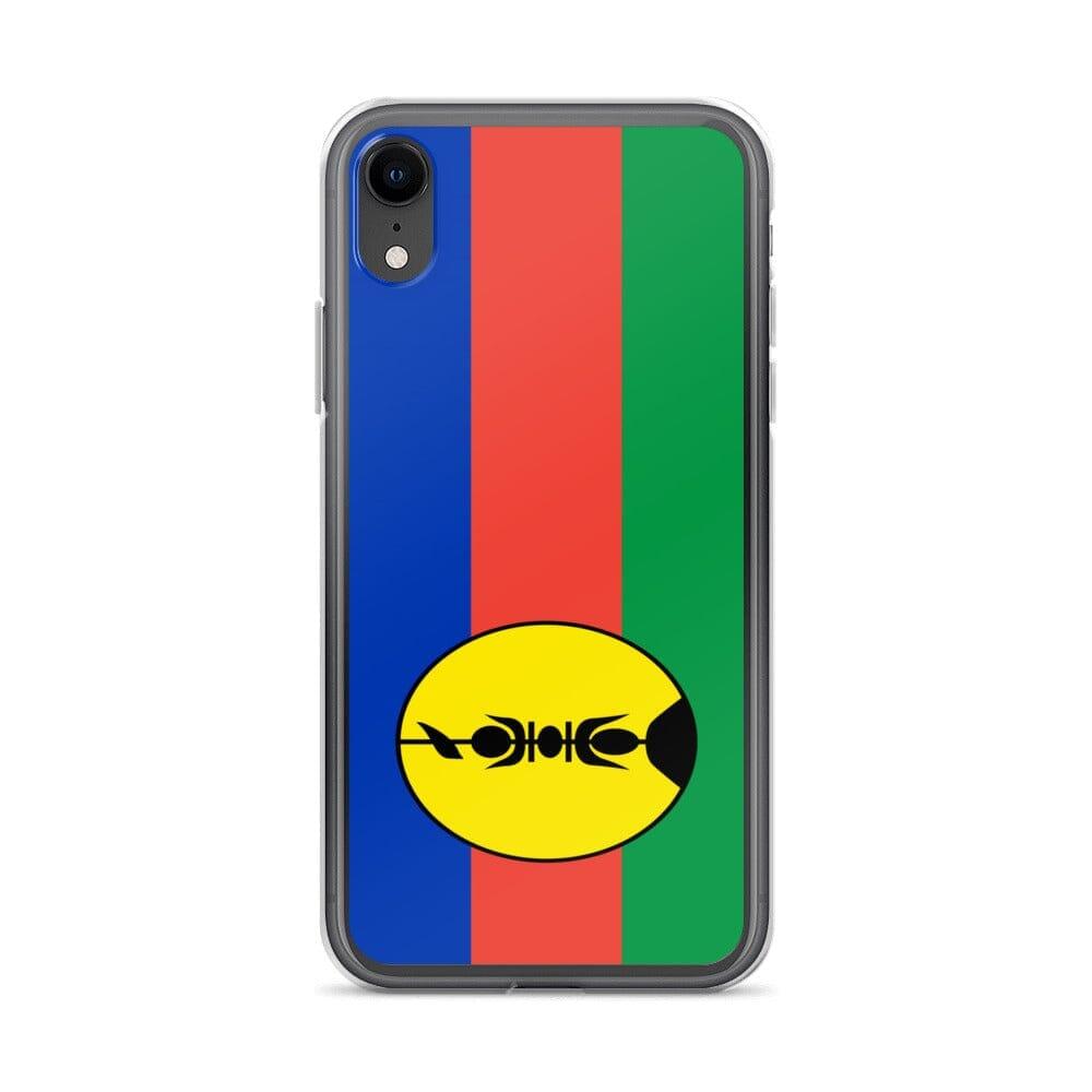 Coque de téléphone avec les drapeaux de la Nouvelle-Calédonie, en plastique transparent et TPU, pour iPhone.