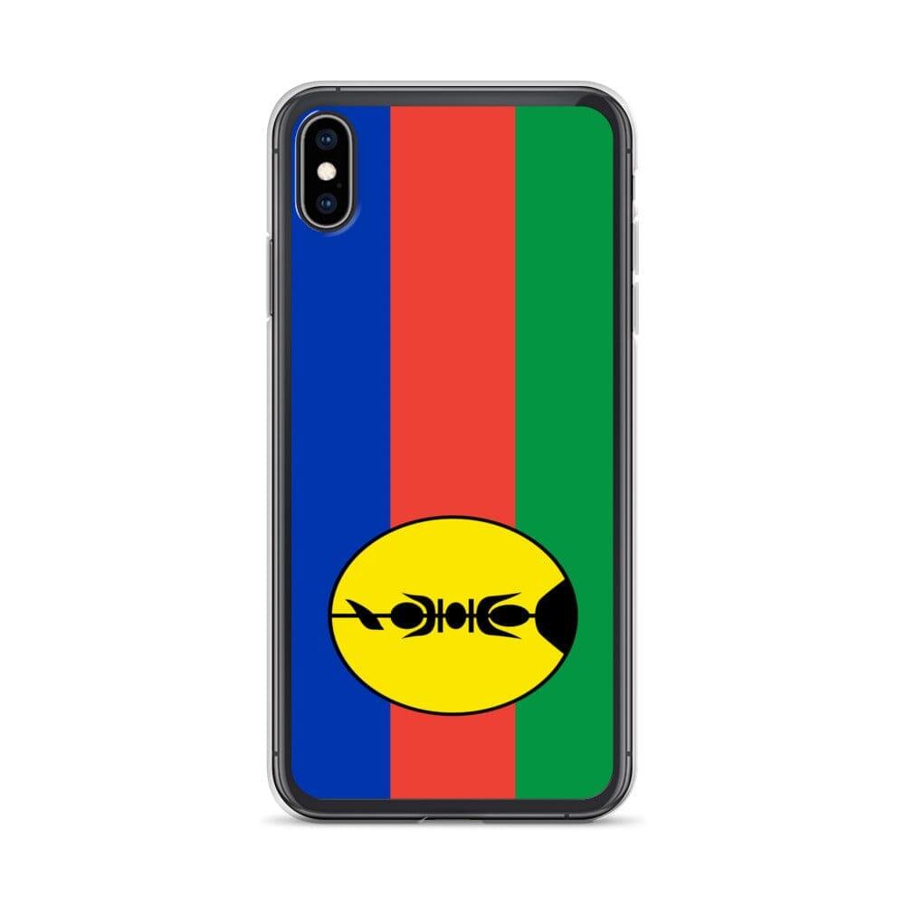 Coque de téléphone avec les drapeaux de la Nouvelle-Calédonie, en plastique transparent et TPU, pour iPhone.