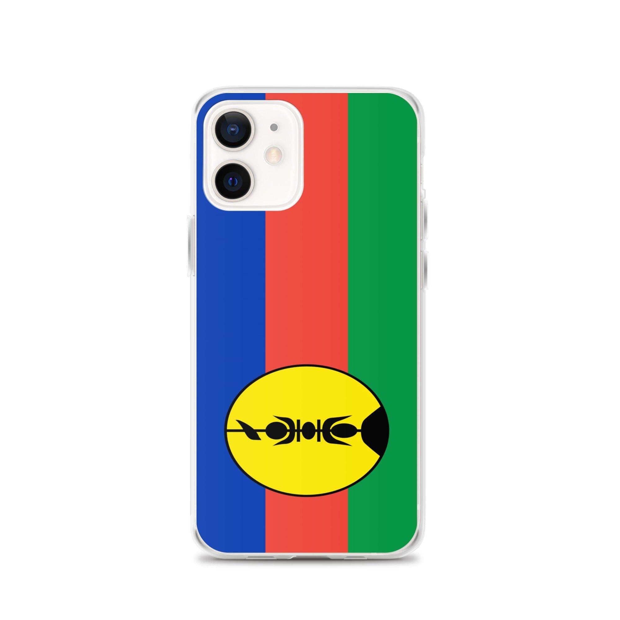 Coque de téléphone avec les drapeaux de la Nouvelle-Calédonie, en plastique transparent et TPU, pour iPhone.