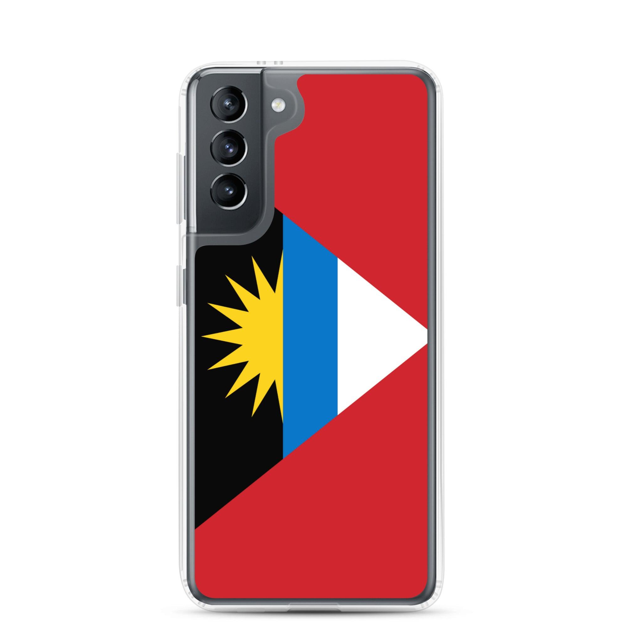 Coque de téléphone avec le drapeau d'Antigua-et-Barbuda, en TPU, offrant une protection élégante et durable.