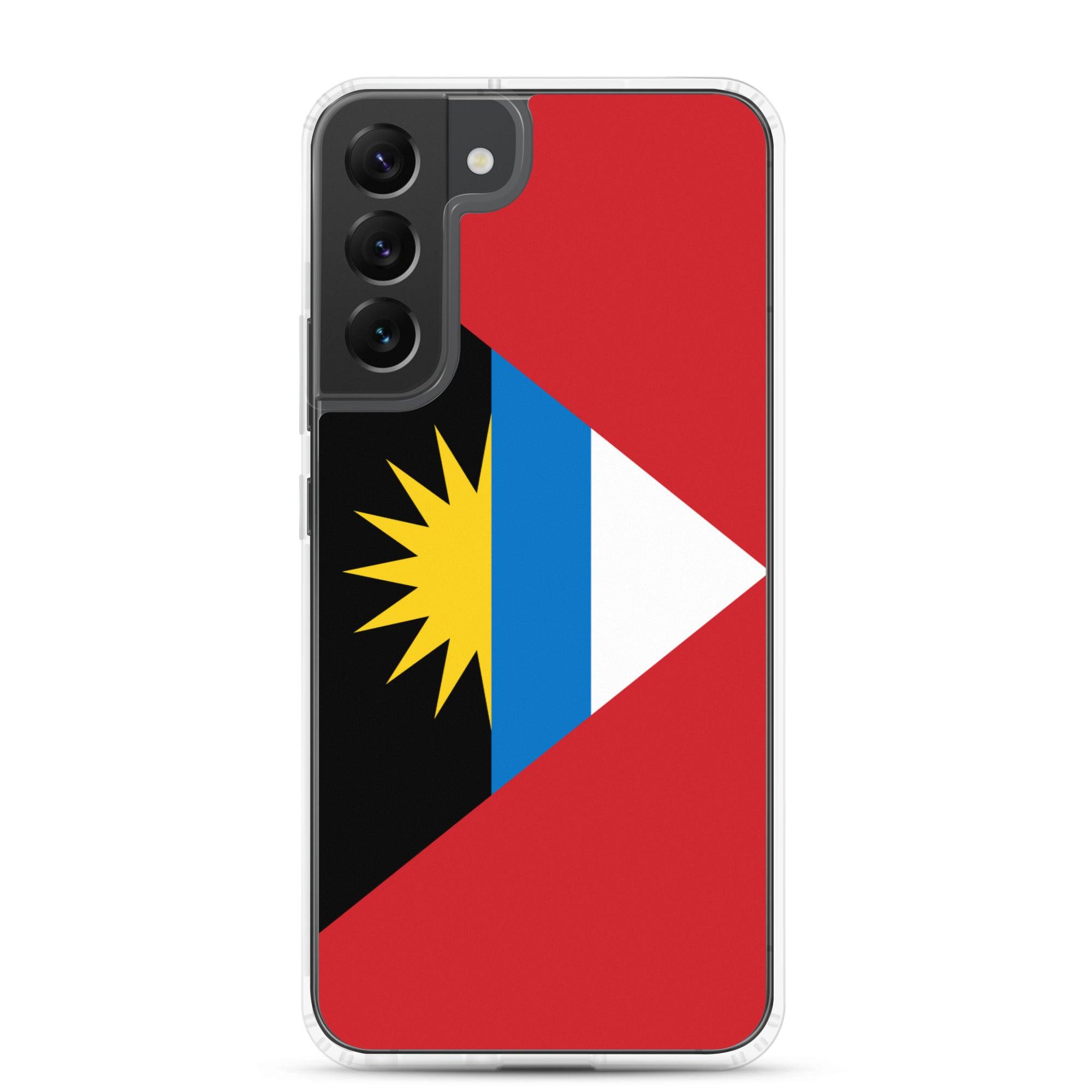 Coque de téléphone avec le drapeau d'Antigua-et-Barbuda, en TPU, offrant une protection élégante et durable.