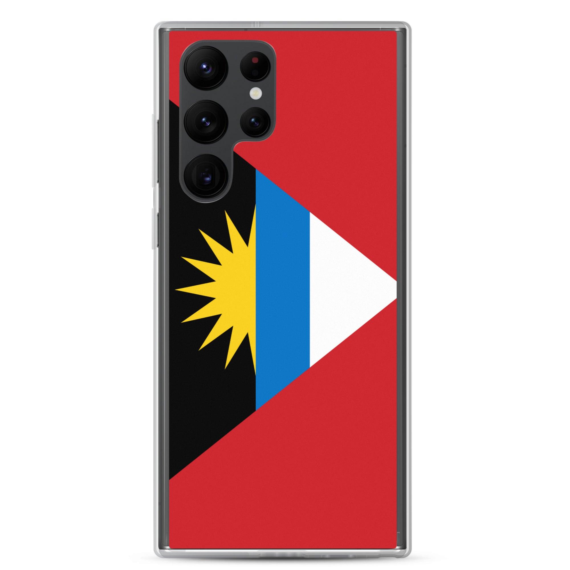 Coque de téléphone avec le drapeau d'Antigua-et-Barbuda, en TPU, offrant une protection élégante et durable.