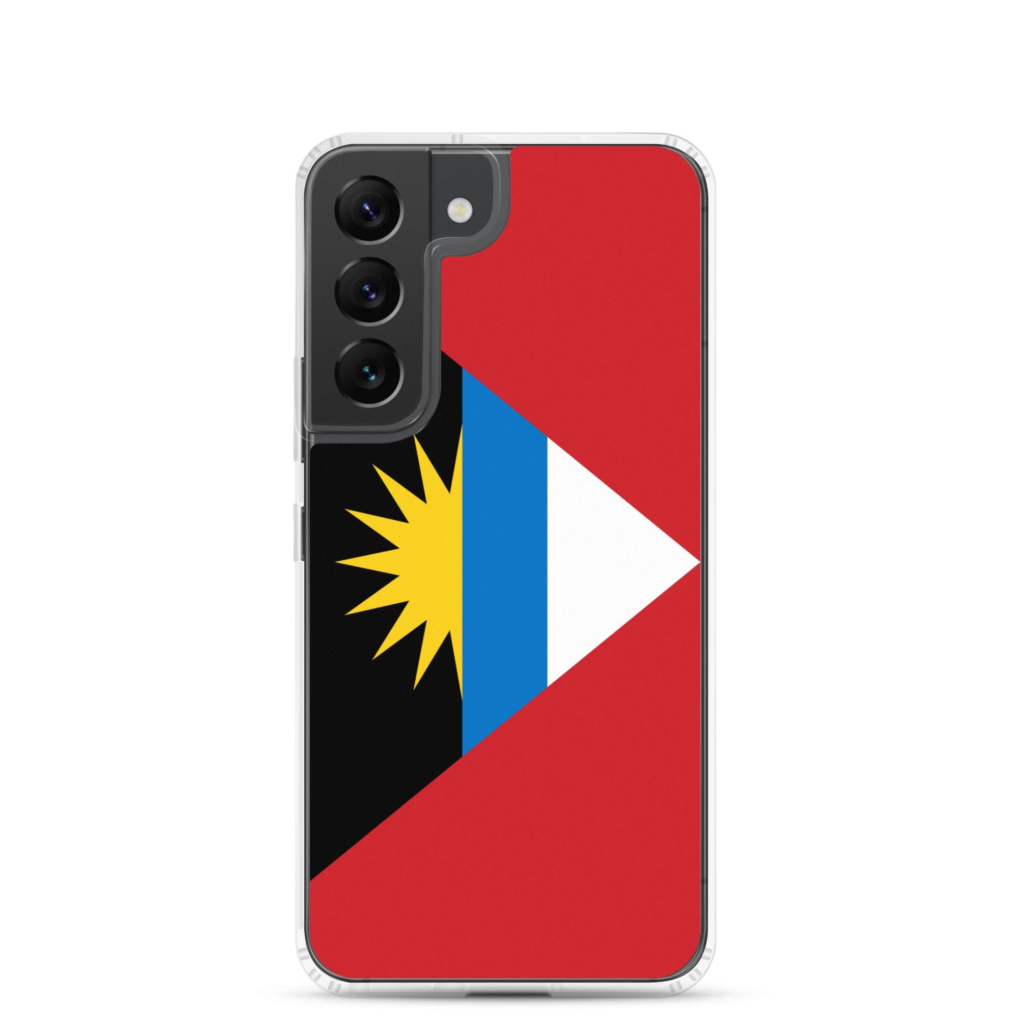 Coque de téléphone avec le drapeau d'Antigua-et-Barbuda, en TPU, offrant une protection élégante et durable.