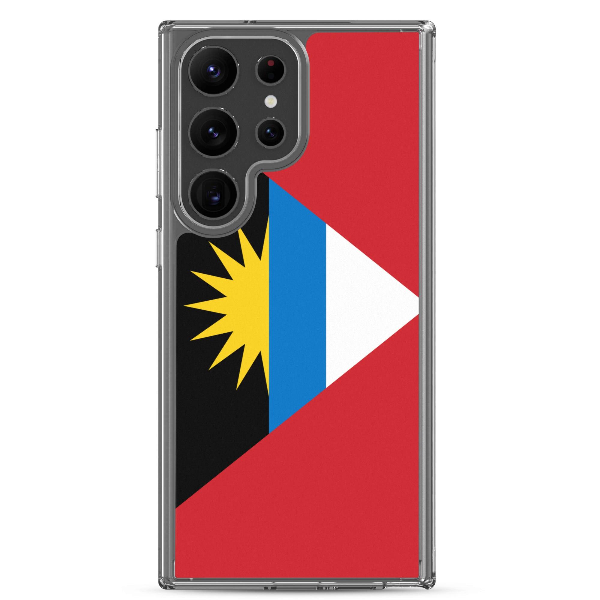 Coque de téléphone avec le drapeau d'Antigua-et-Barbuda, en TPU, offrant une protection élégante et durable.