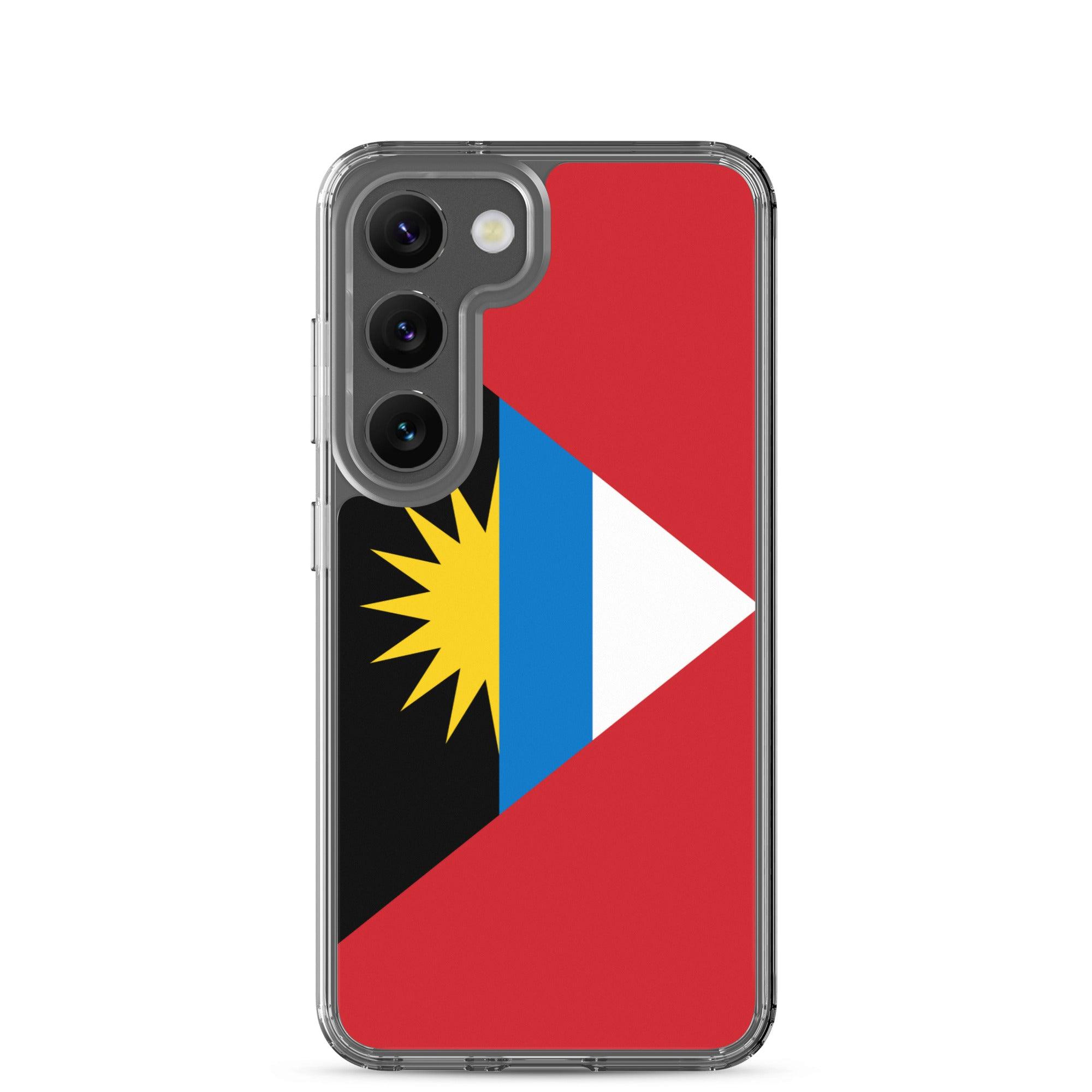 Coque de téléphone avec le drapeau d'Antigua-et-Barbuda, en TPU, offrant une protection élégante et durable.