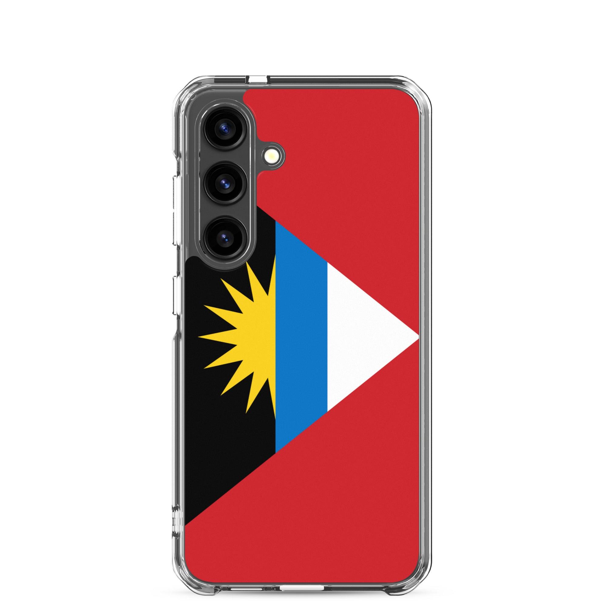 Coque de téléphone avec le drapeau d'Antigua-et-Barbuda, en TPU, offrant une protection élégante et durable.