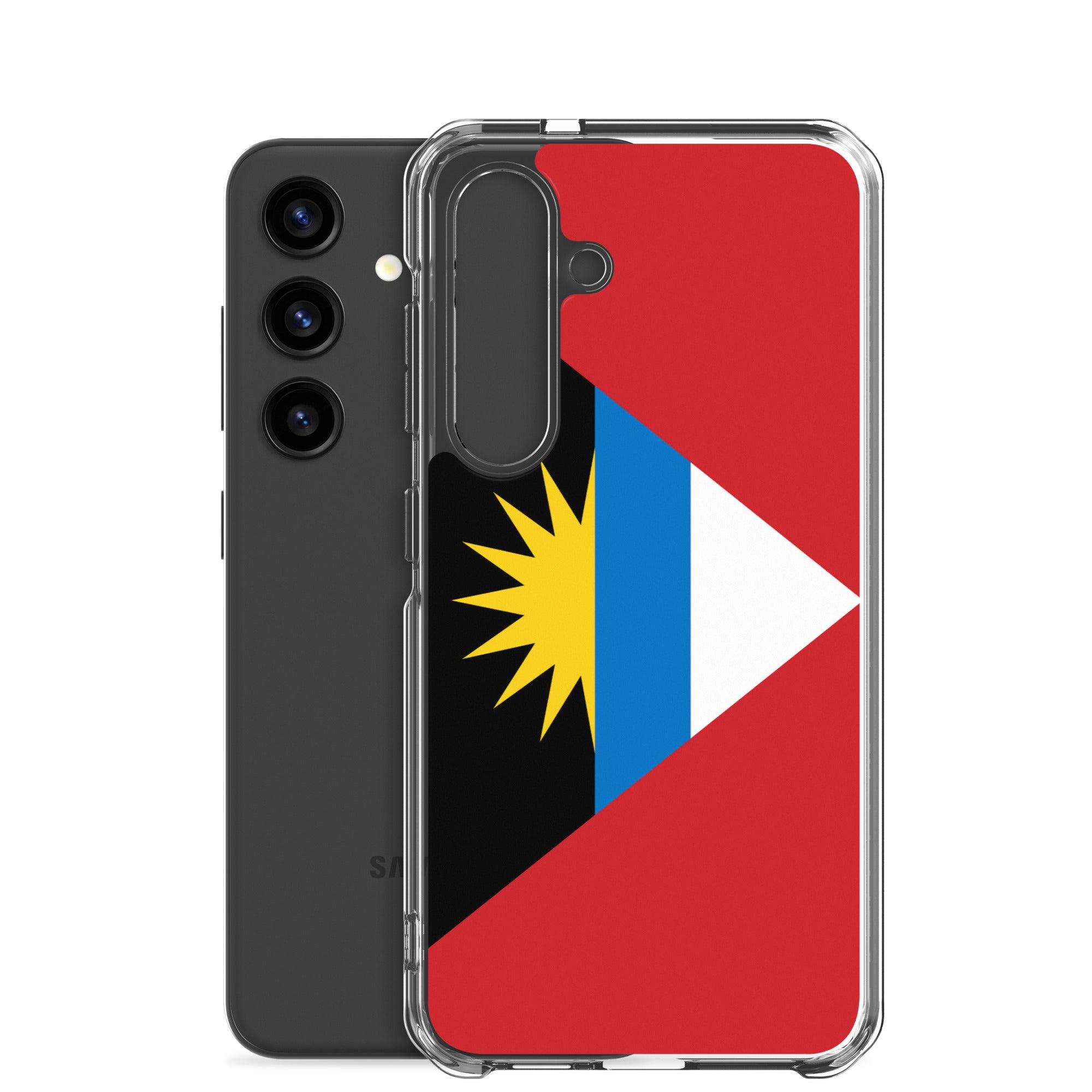 Coque de téléphone avec le drapeau d'Antigua-et-Barbuda, en TPU, offrant une protection élégante et durable.