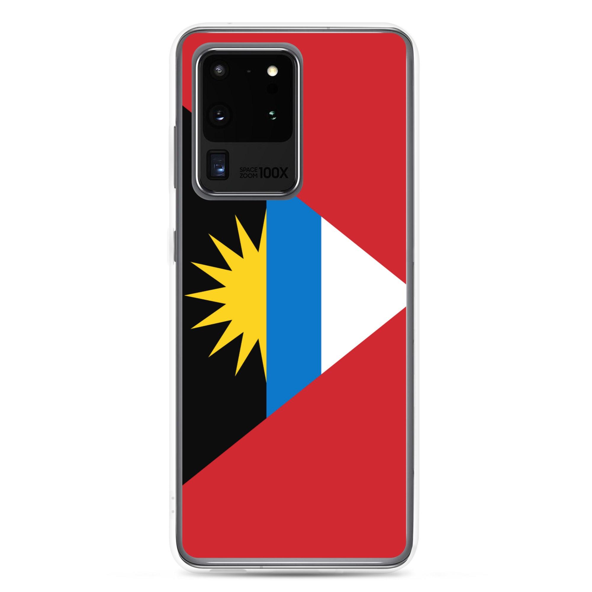 Coque de téléphone avec le drapeau d'Antigua-et-Barbuda, en TPU, offrant une protection élégante et durable.