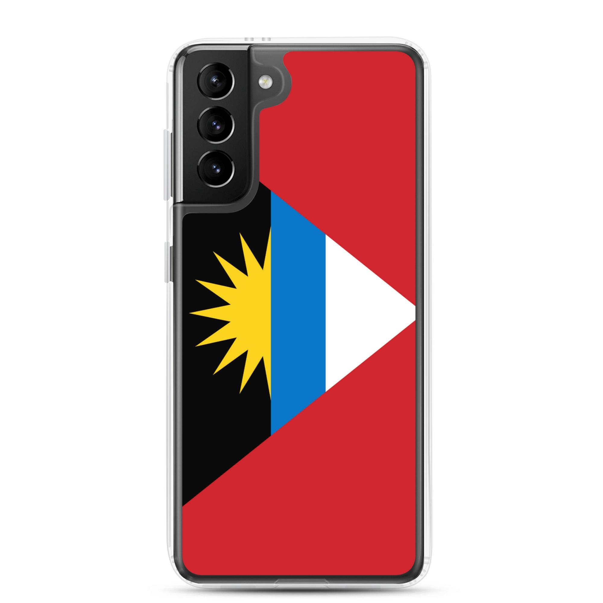 Coque de téléphone avec le drapeau d'Antigua-et-Barbuda, en TPU, offrant une protection élégante et durable.