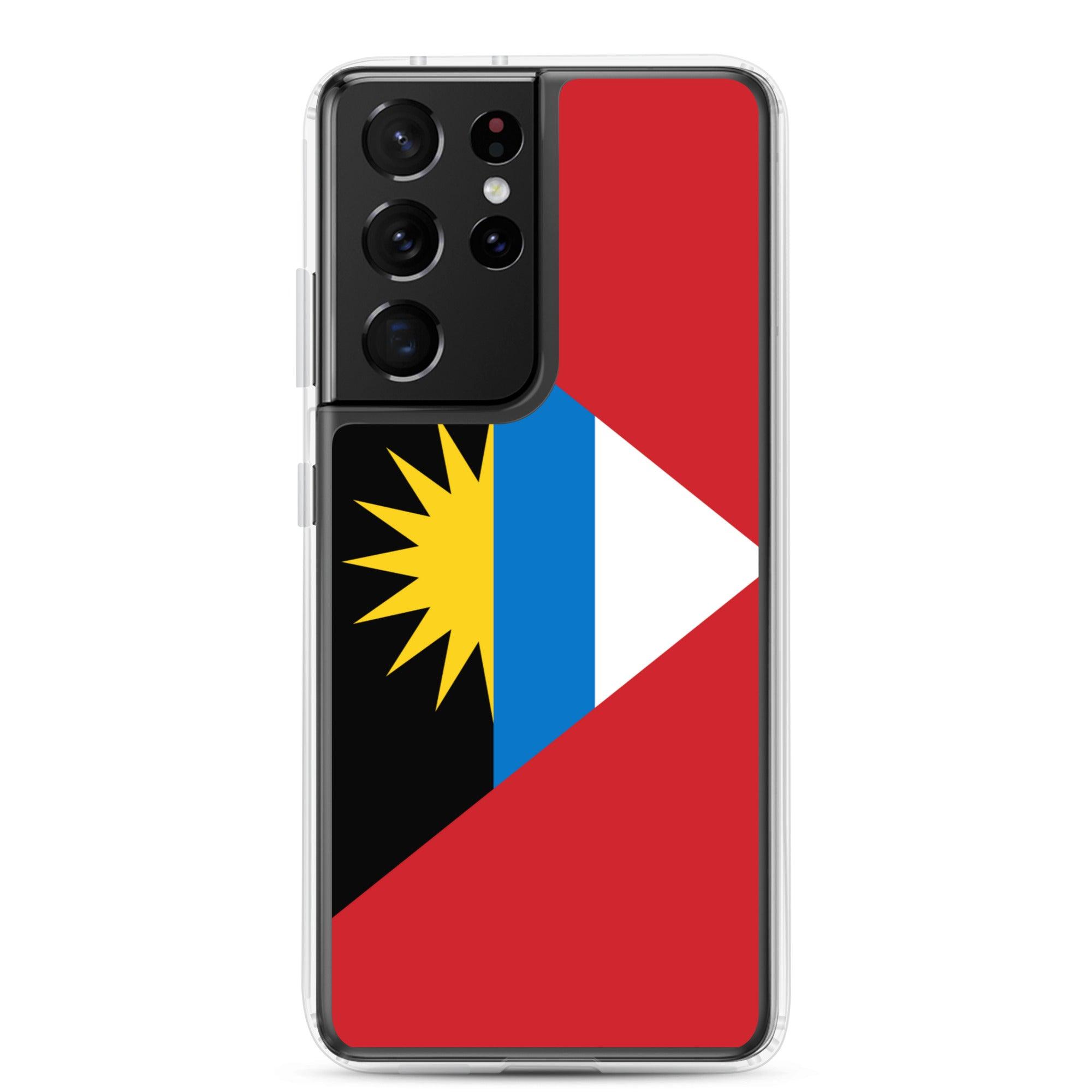 Coque de téléphone avec le drapeau d'Antigua-et-Barbuda, en TPU, offrant une protection élégante et durable.