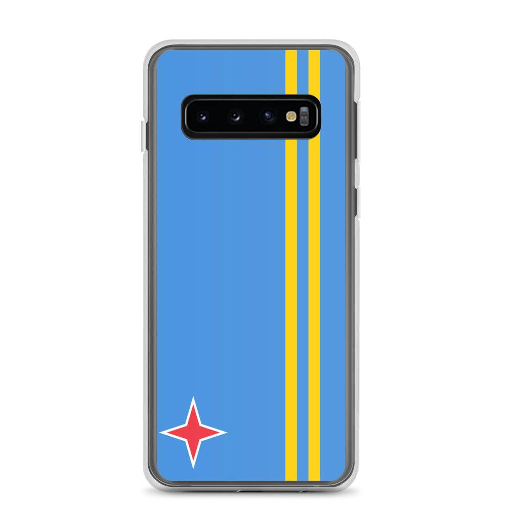 Coque de téléphone avec le drapeau d'Aruba, en TPU, offrant une protection élégante et durable.