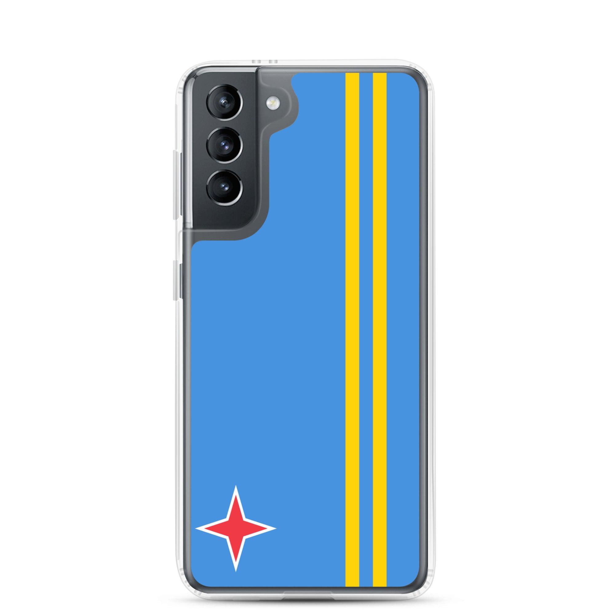 Coque de téléphone avec le drapeau d'Aruba, en TPU, offrant une protection élégante et durable.