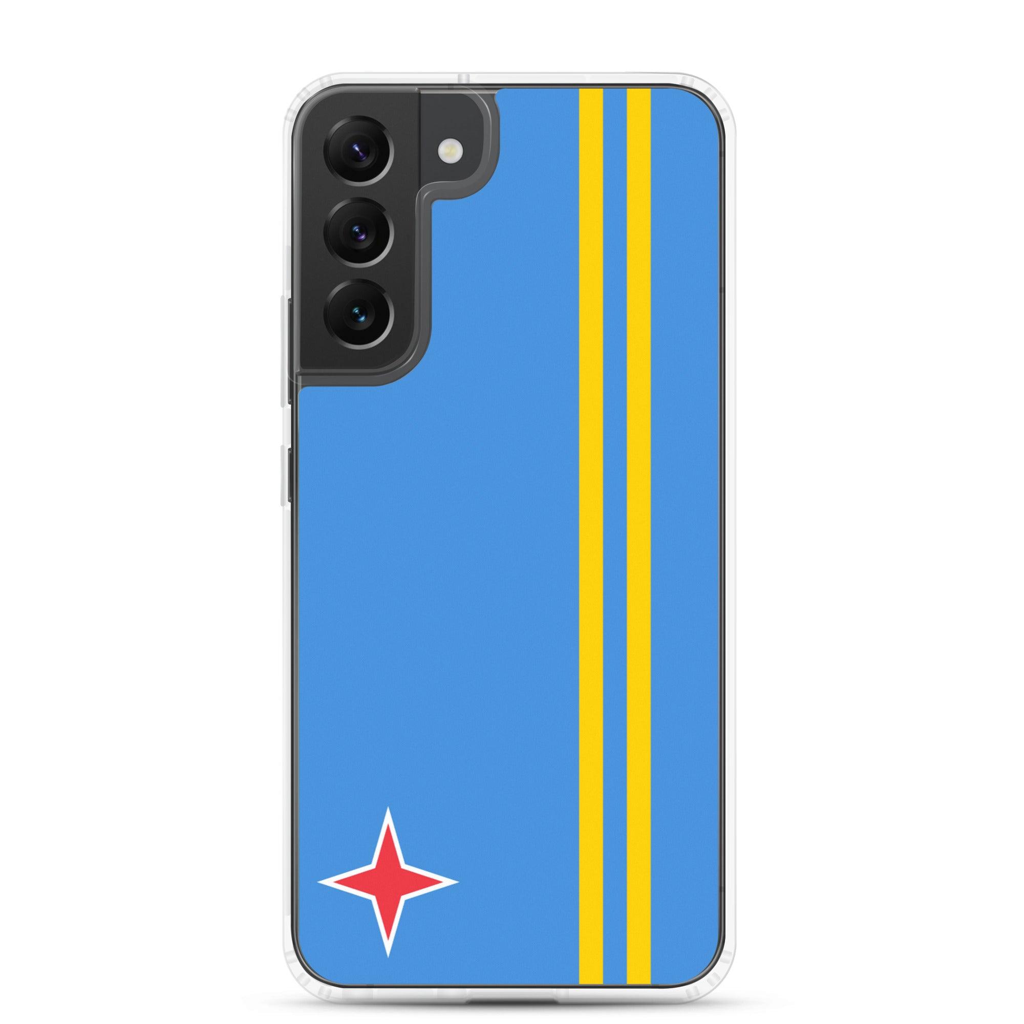 Coque de téléphone avec le drapeau d'Aruba, en TPU, offrant une protection élégante et durable.