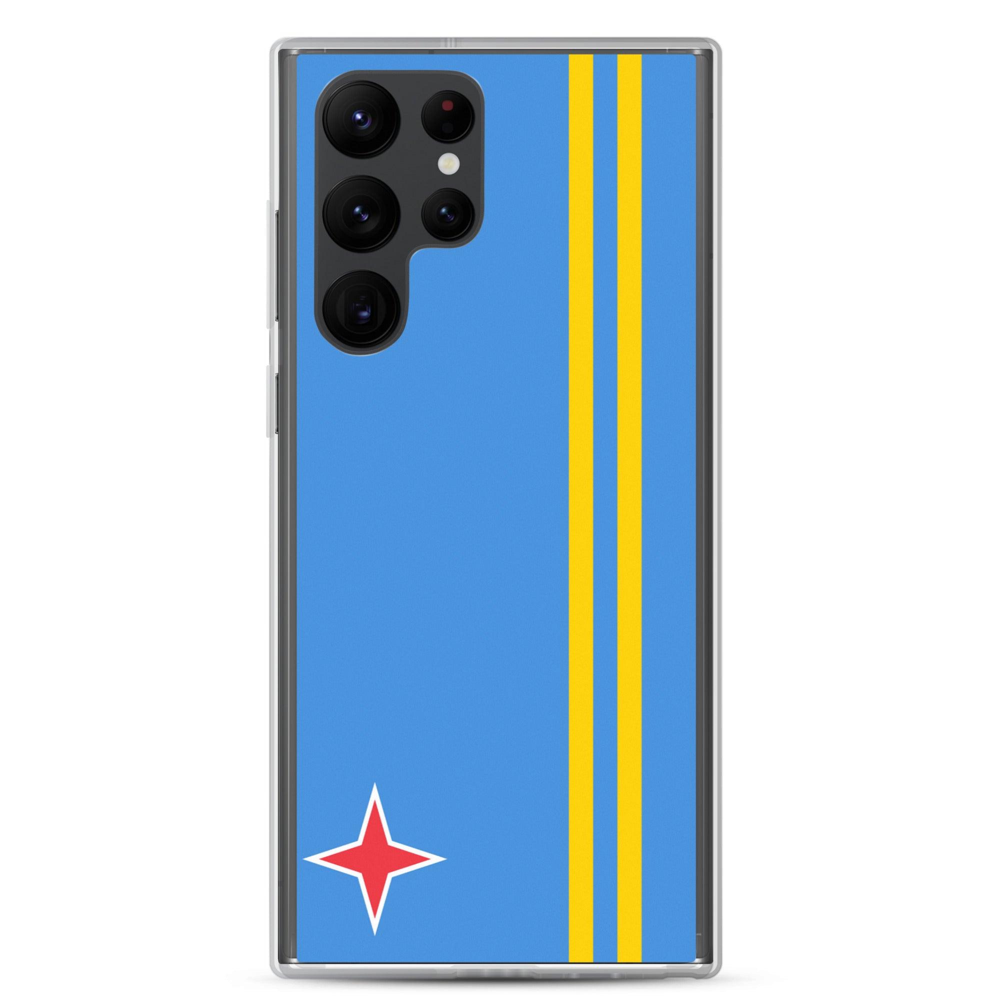 Coque de téléphone avec le drapeau d'Aruba, en TPU, offrant une protection élégante et durable.