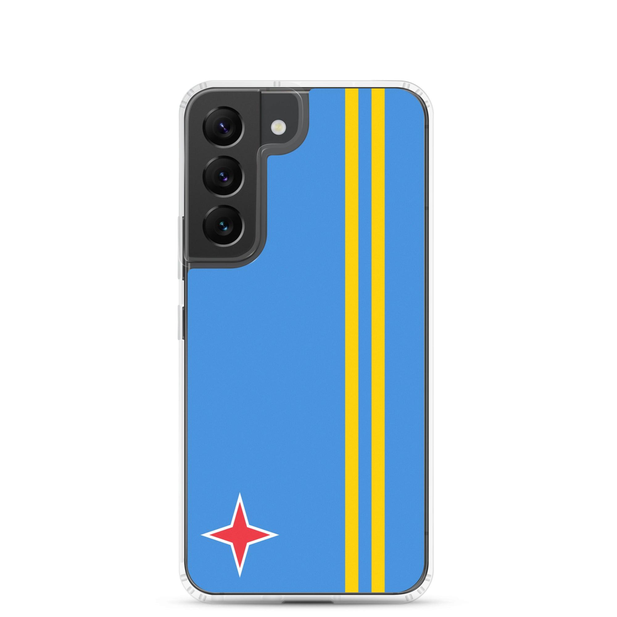 Coque de téléphone avec le drapeau d'Aruba, en TPU, offrant une protection élégante et durable.