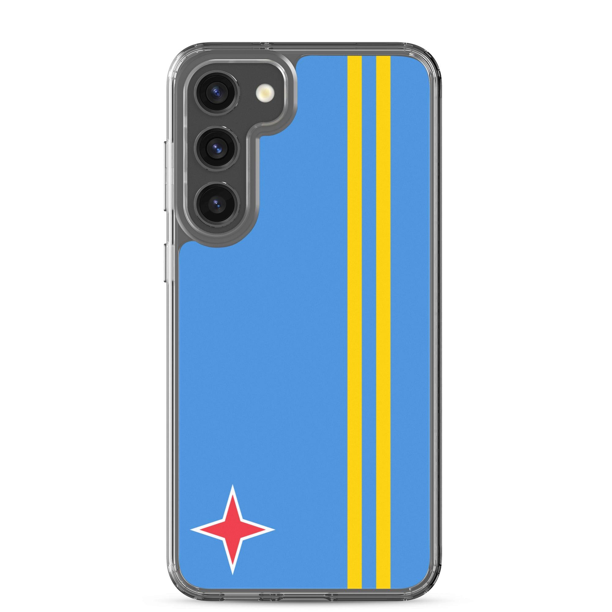 Coque de téléphone avec le drapeau d'Aruba, en TPU, offrant une protection élégante et durable.