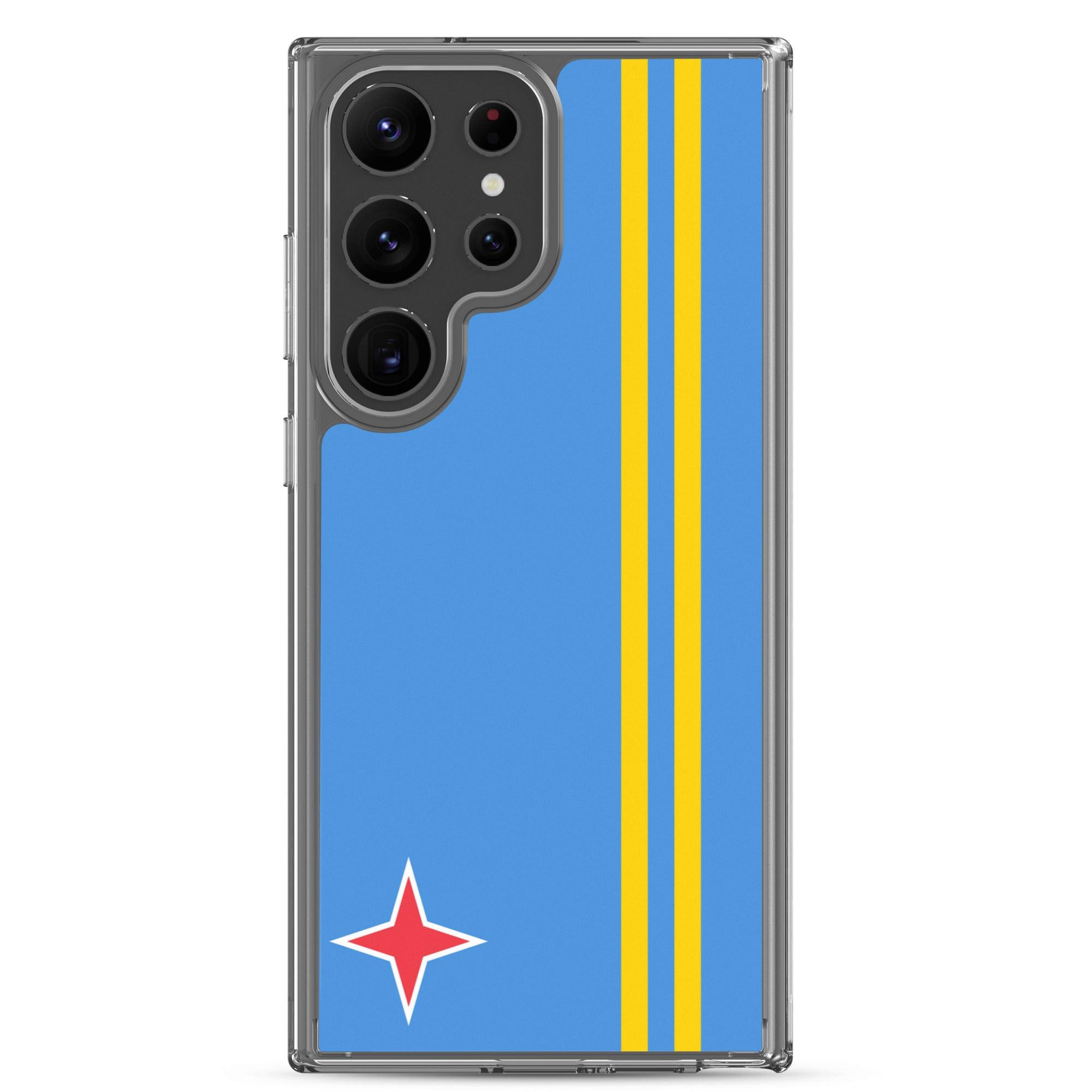 Coque de téléphone avec le drapeau d'Aruba, en TPU, offrant une protection élégante et durable.