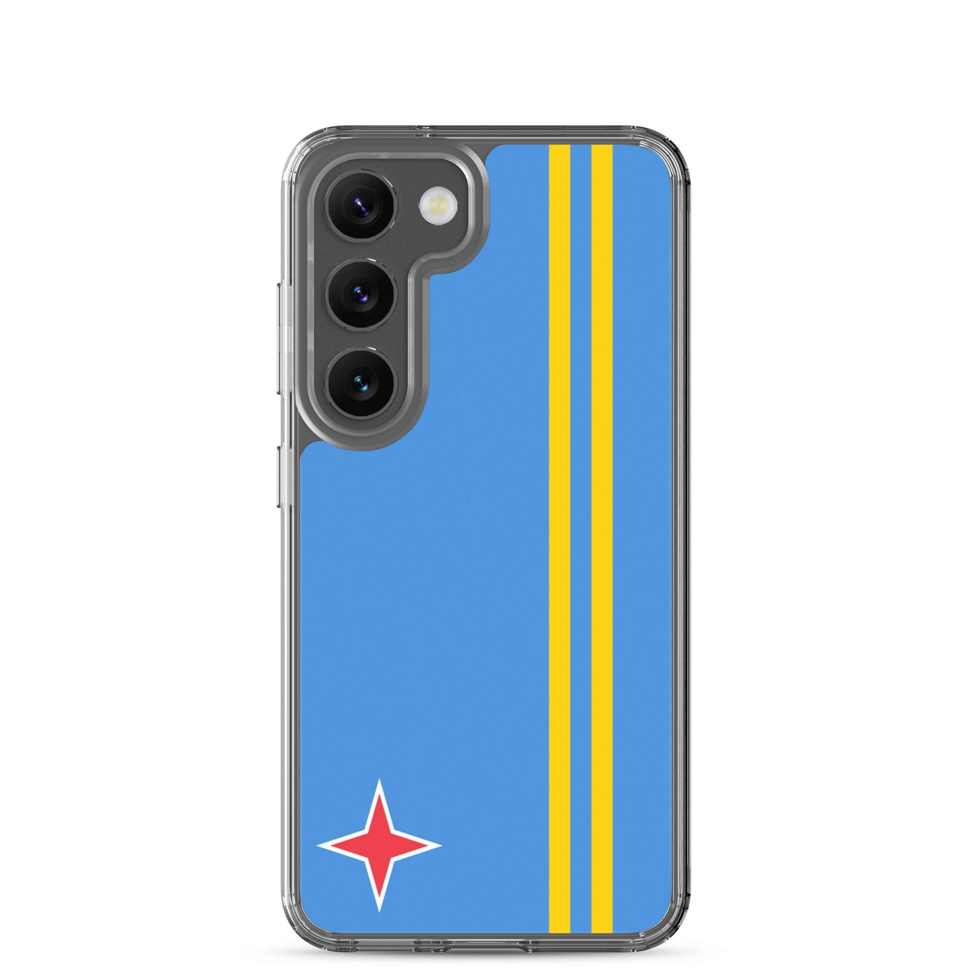 Coque de téléphone avec le drapeau d'Aruba, en TPU, offrant une protection élégante et durable.