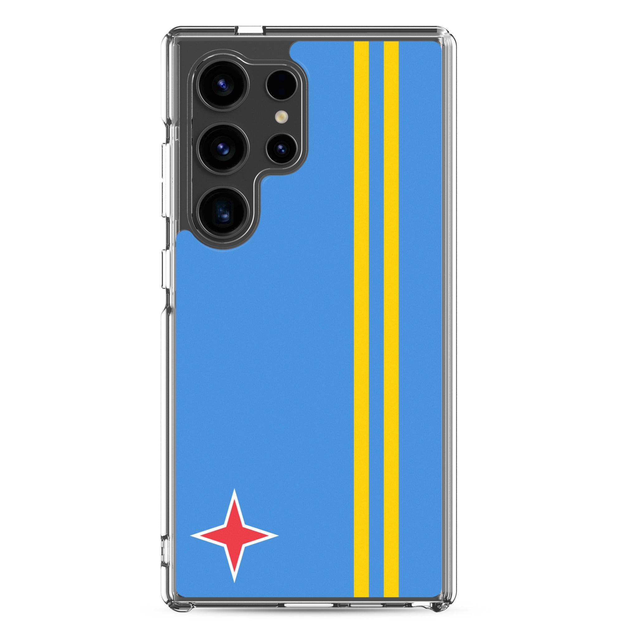 Coque de téléphone avec le drapeau d'Aruba, en TPU, offrant une protection élégante et durable.