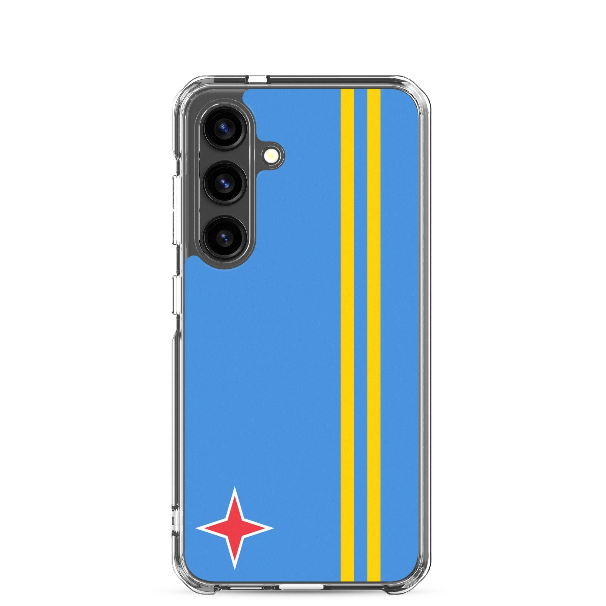 Coque de téléphone avec le drapeau d'Aruba, en TPU, offrant une protection élégante et durable.