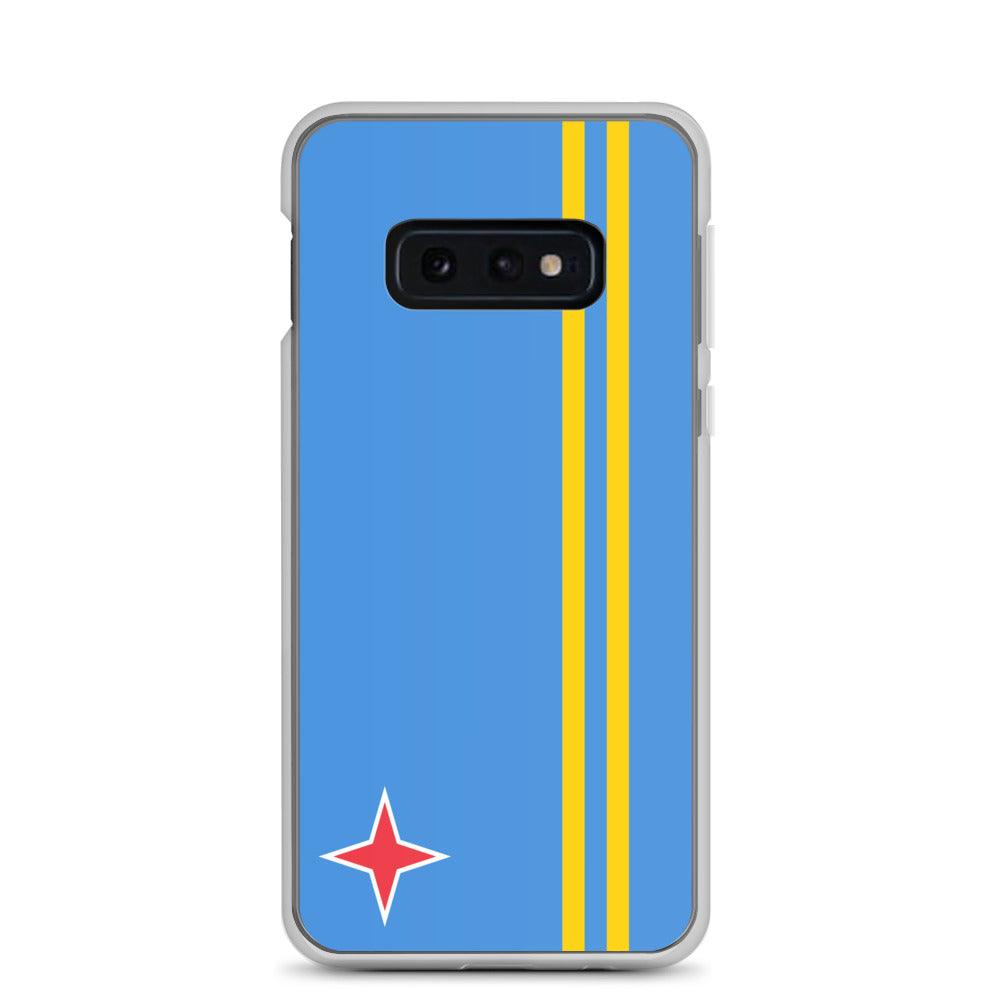 Coque de téléphone avec le drapeau d'Aruba, en TPU, offrant une protection élégante et durable.