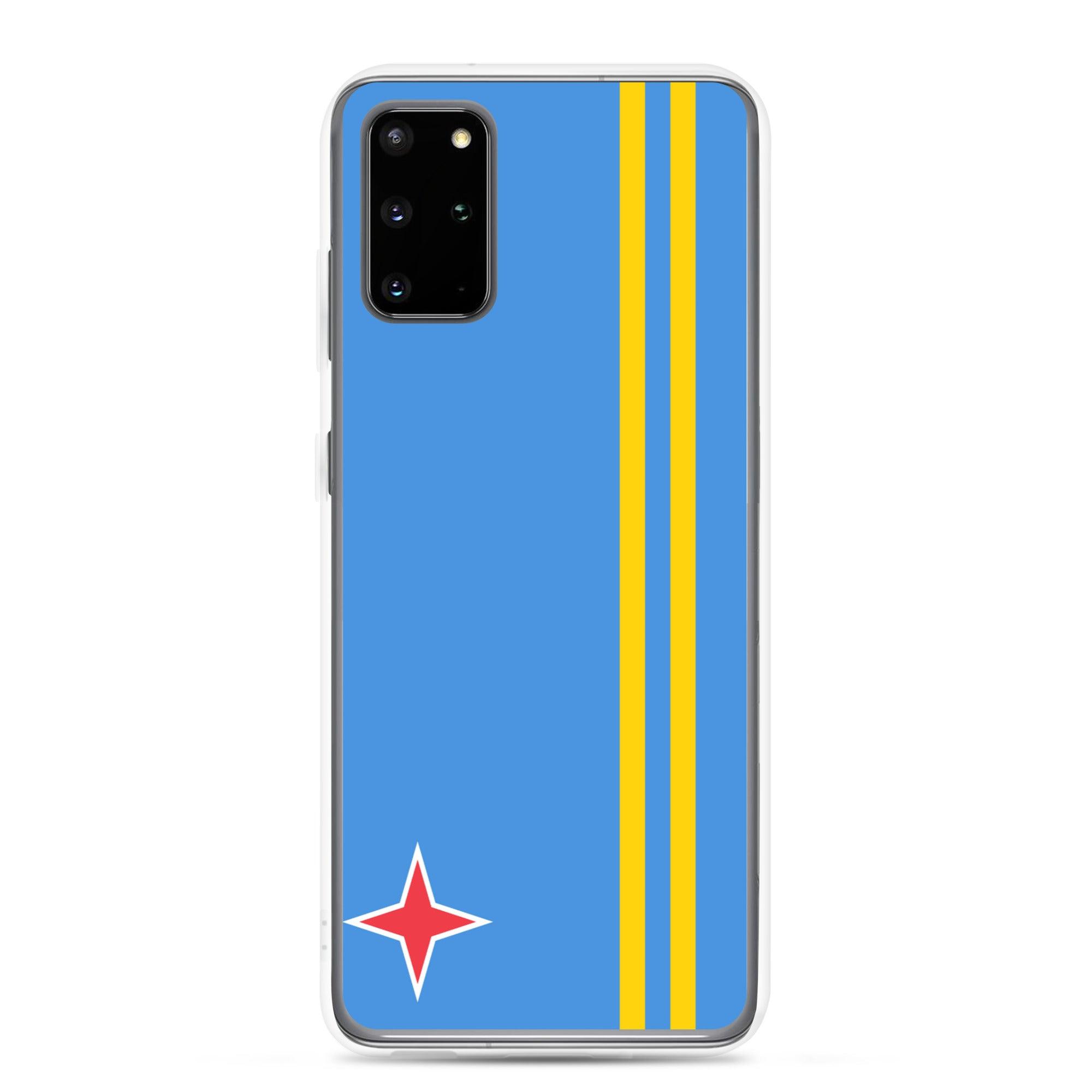 Coque de téléphone avec le drapeau d'Aruba, en TPU, offrant une protection élégante et durable.