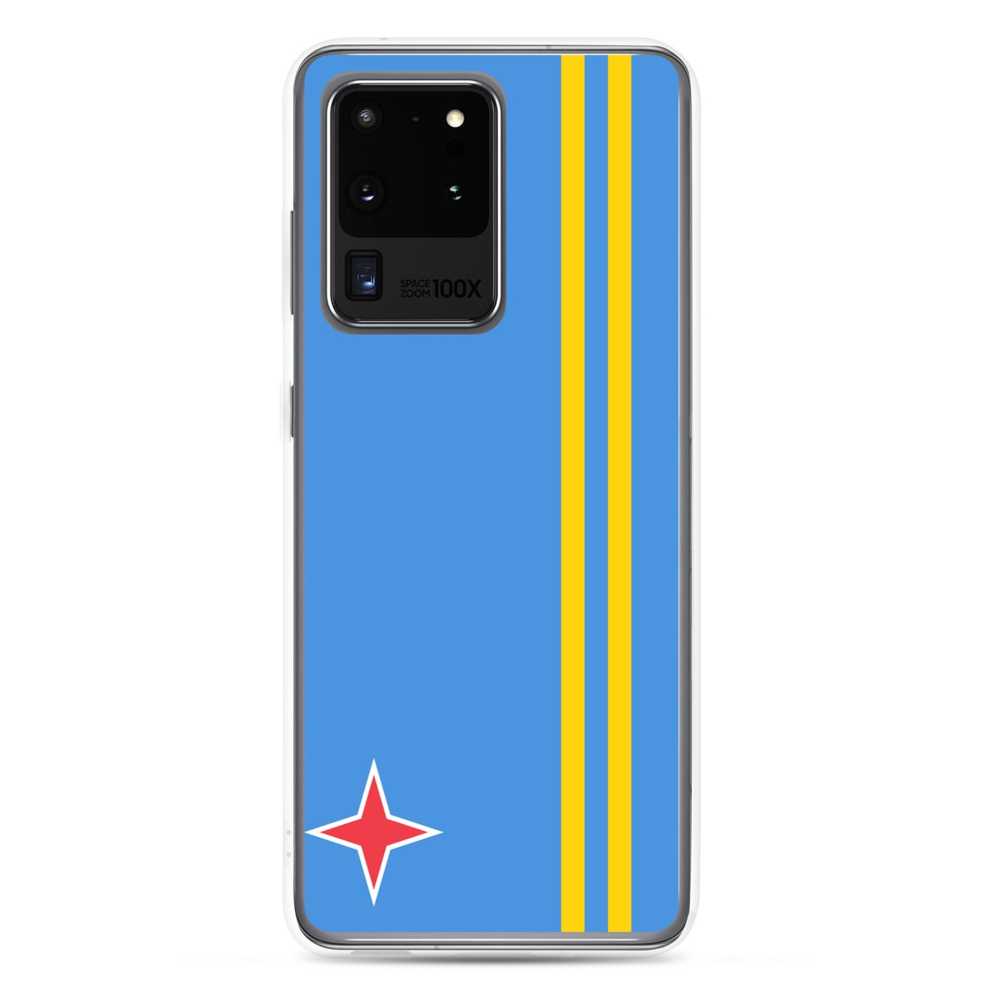 Coque de téléphone avec le drapeau d'Aruba, en TPU, offrant une protection élégante et durable.