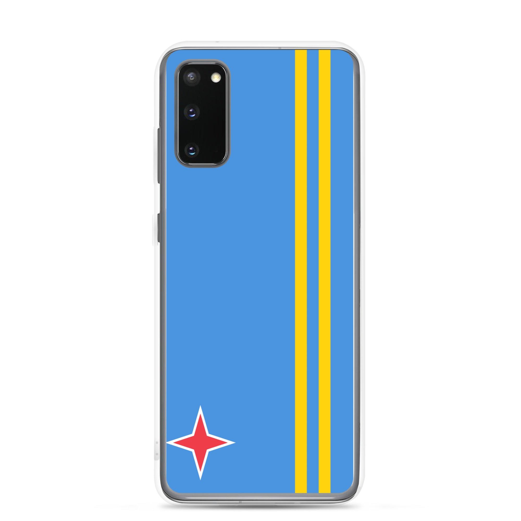 Coque de téléphone avec le drapeau d'Aruba, en TPU, offrant une protection élégante et durable.