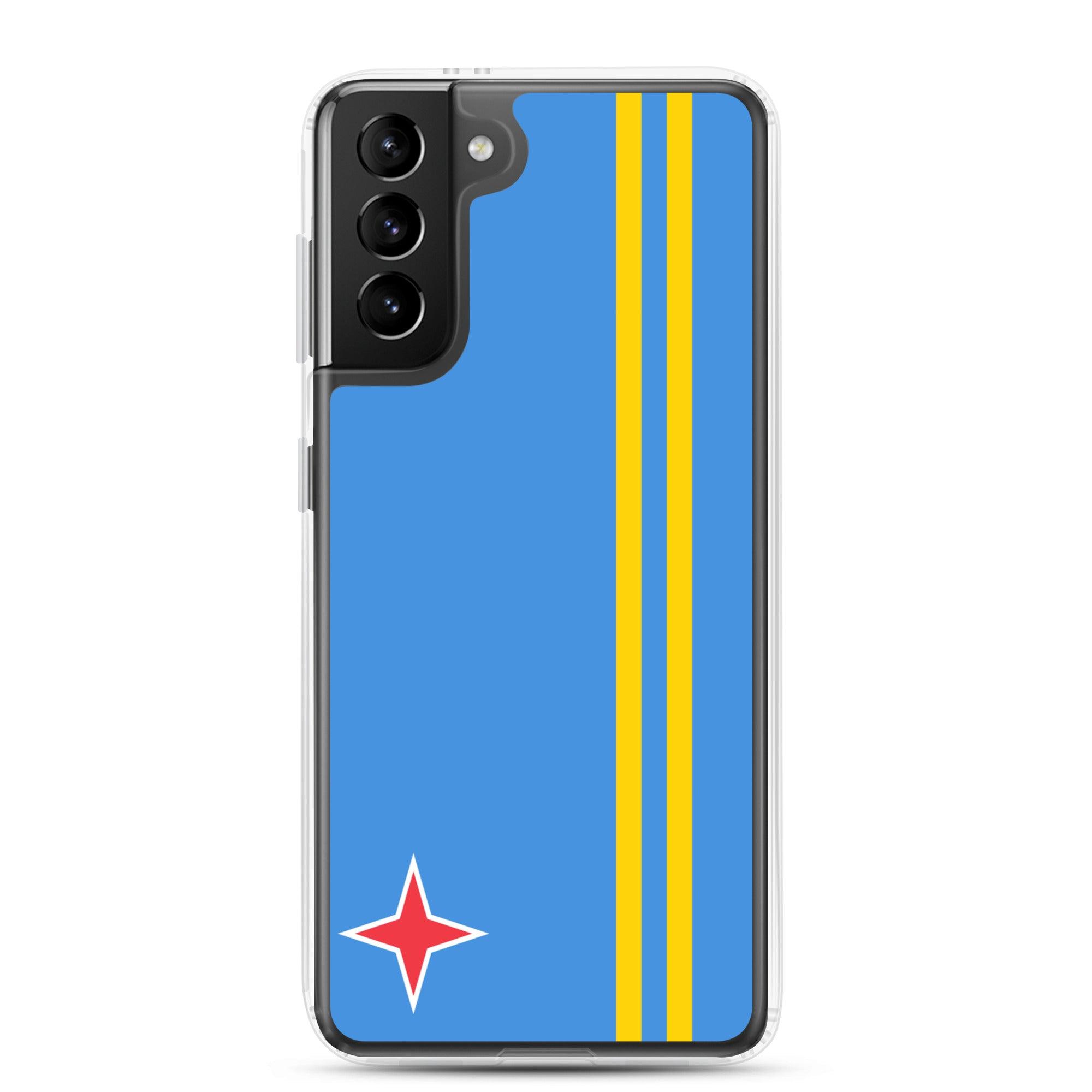 Coque de téléphone avec le drapeau d'Aruba, en TPU, offrant une protection élégante et durable.