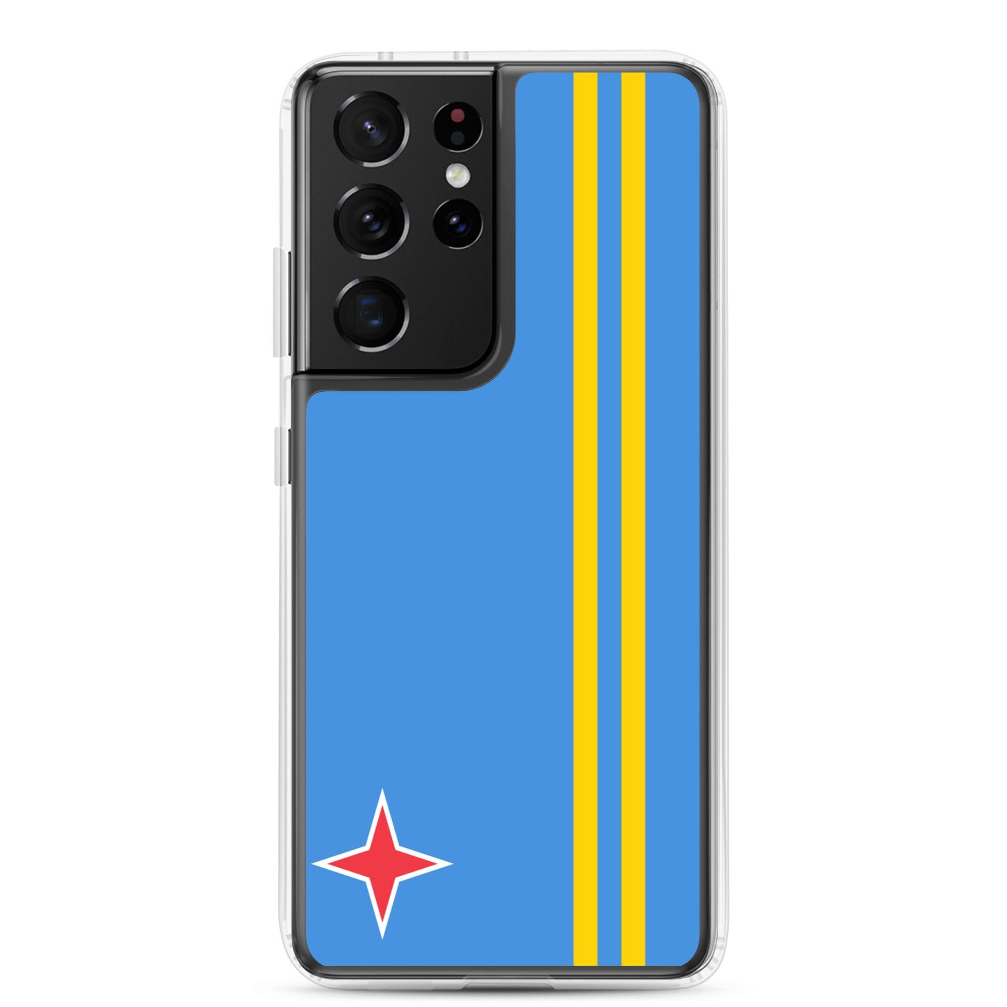 Coque de téléphone avec le drapeau d'Aruba, en TPU, offrant une protection élégante et durable.