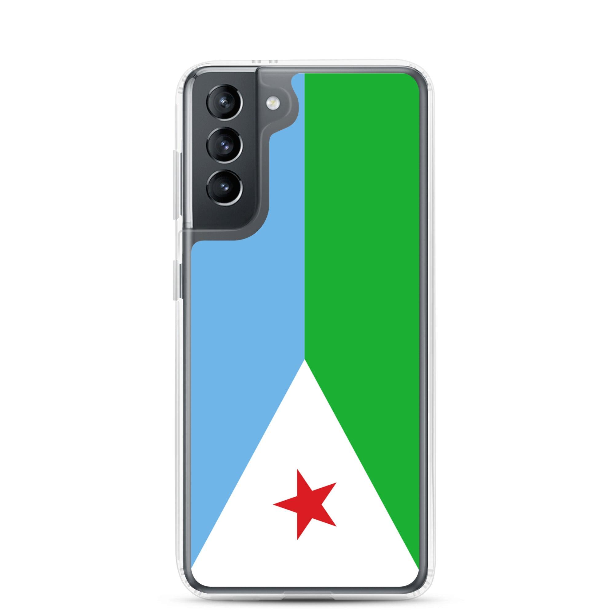 Coque de téléphone avec le drapeau de Djibouti, en TPU, offrant une protection élégante et durable.