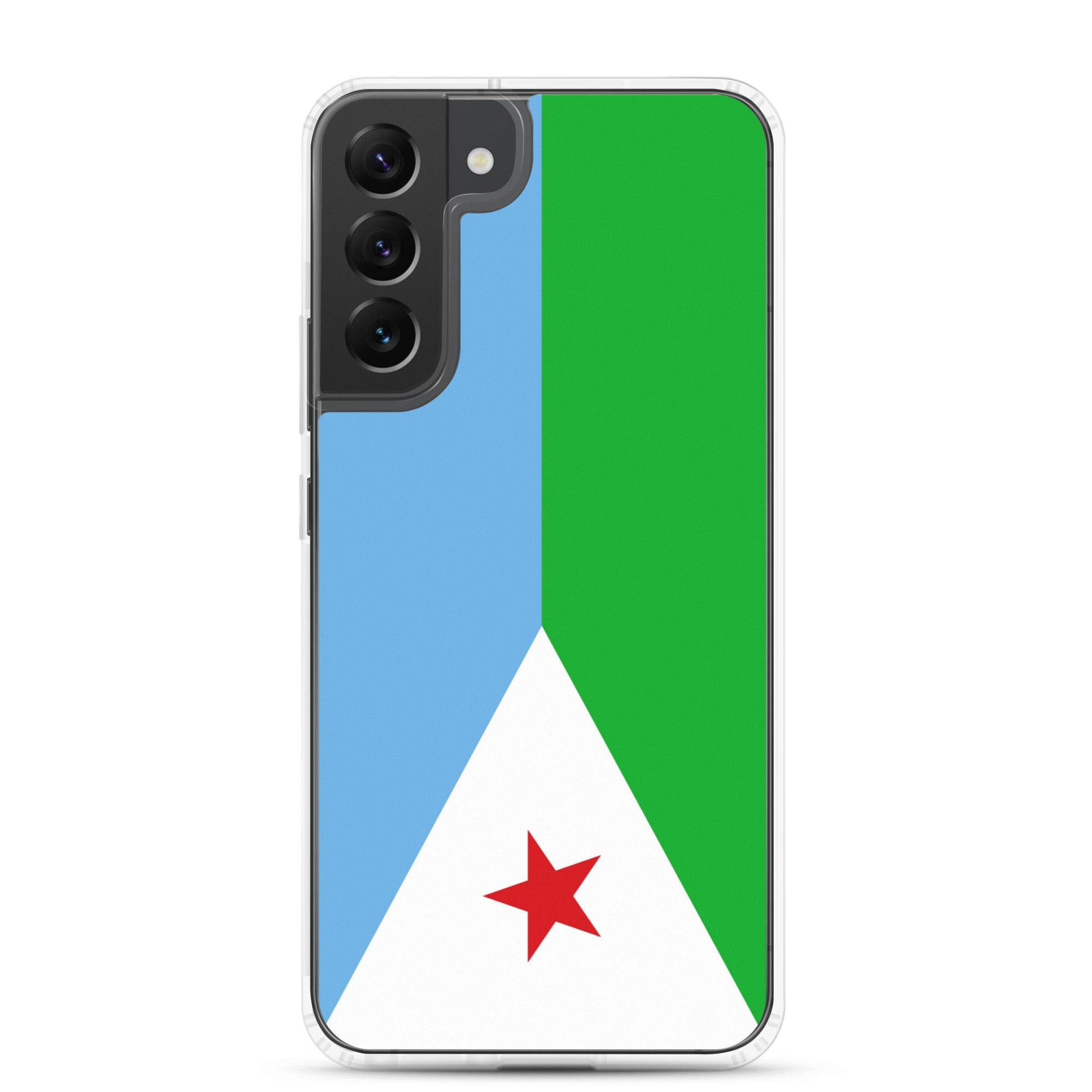 Coque de téléphone avec le drapeau de Djibouti, en TPU, offrant une protection élégante et durable.