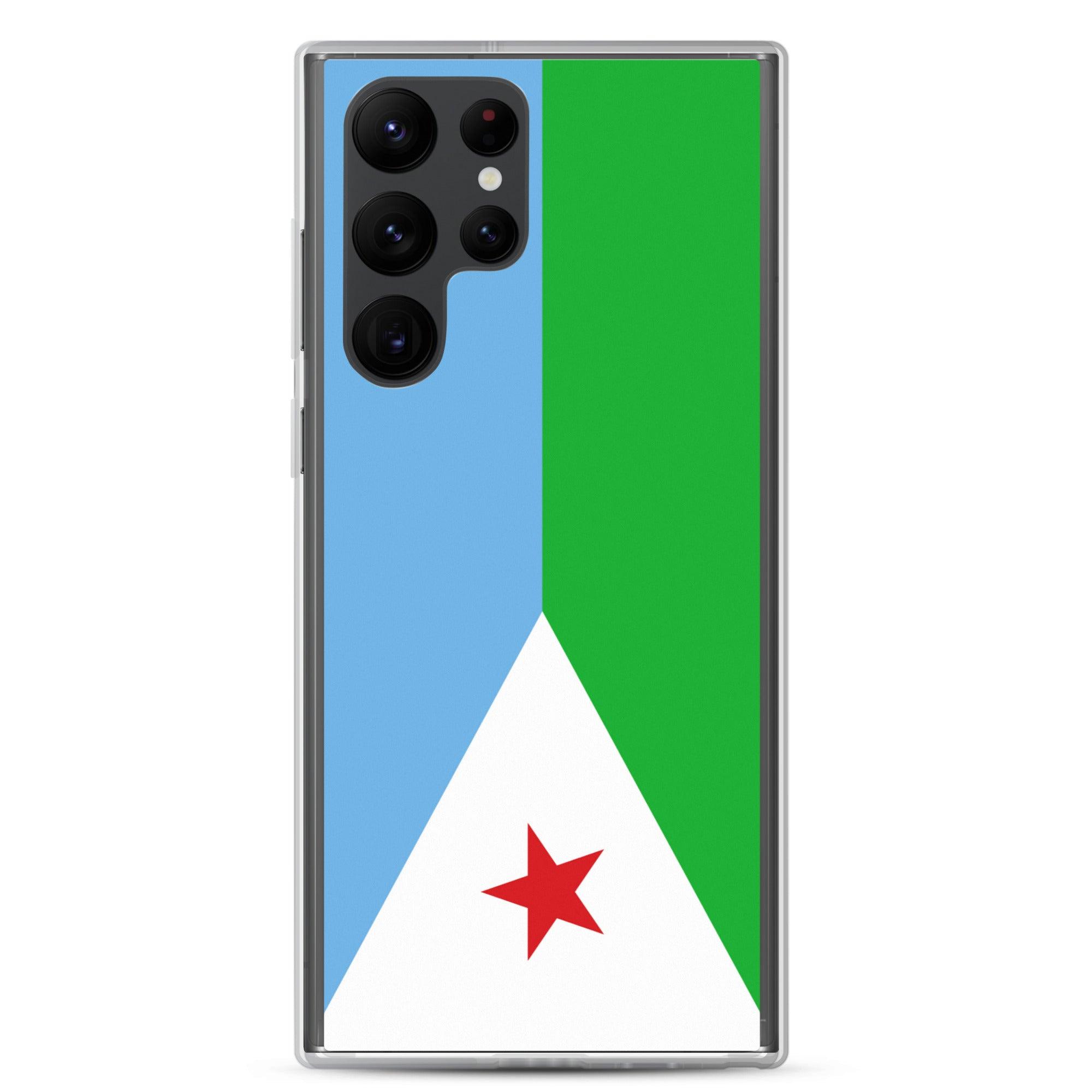 Coque de téléphone avec le drapeau de Djibouti, en TPU, offrant une protection élégante et durable.