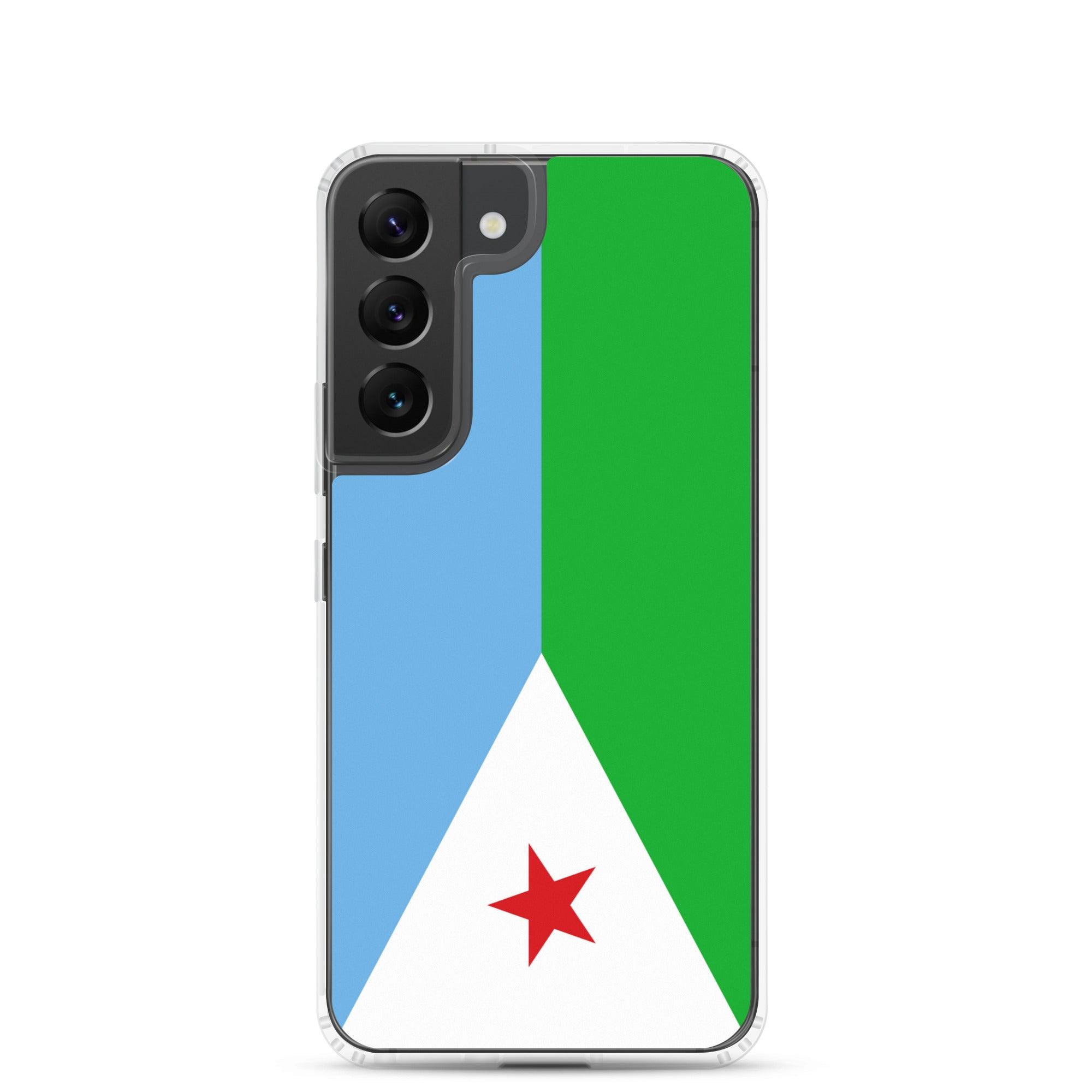 Coque de téléphone avec le drapeau de Djibouti, en TPU, offrant une protection élégante et durable.