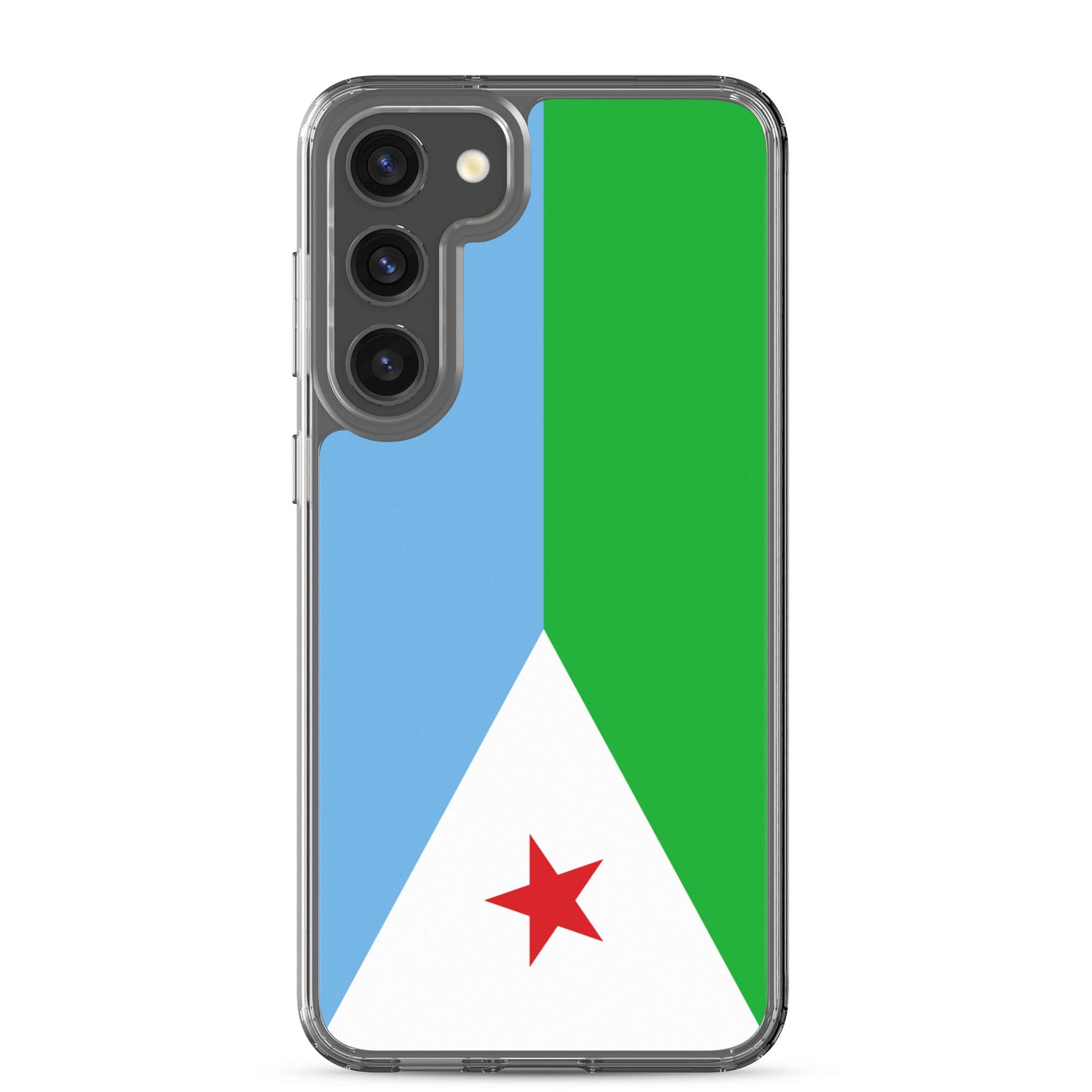 Coque de téléphone avec le drapeau de Djibouti, en TPU, offrant une protection élégante et durable.