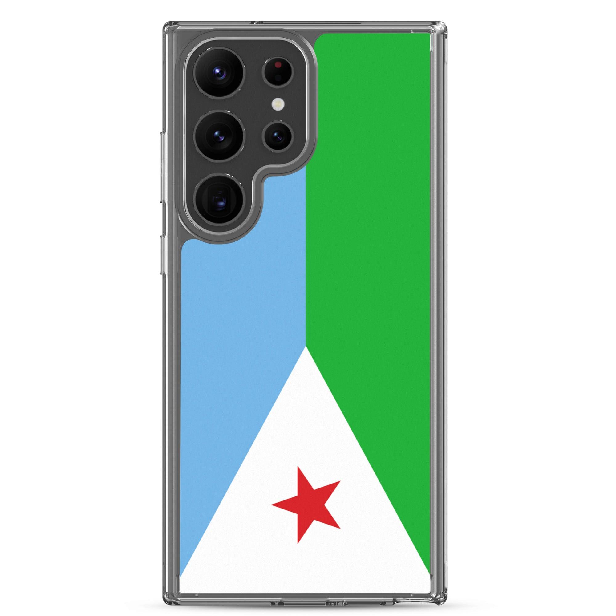 Coque de téléphone avec le drapeau de Djibouti, en TPU, offrant une protection élégante et durable.