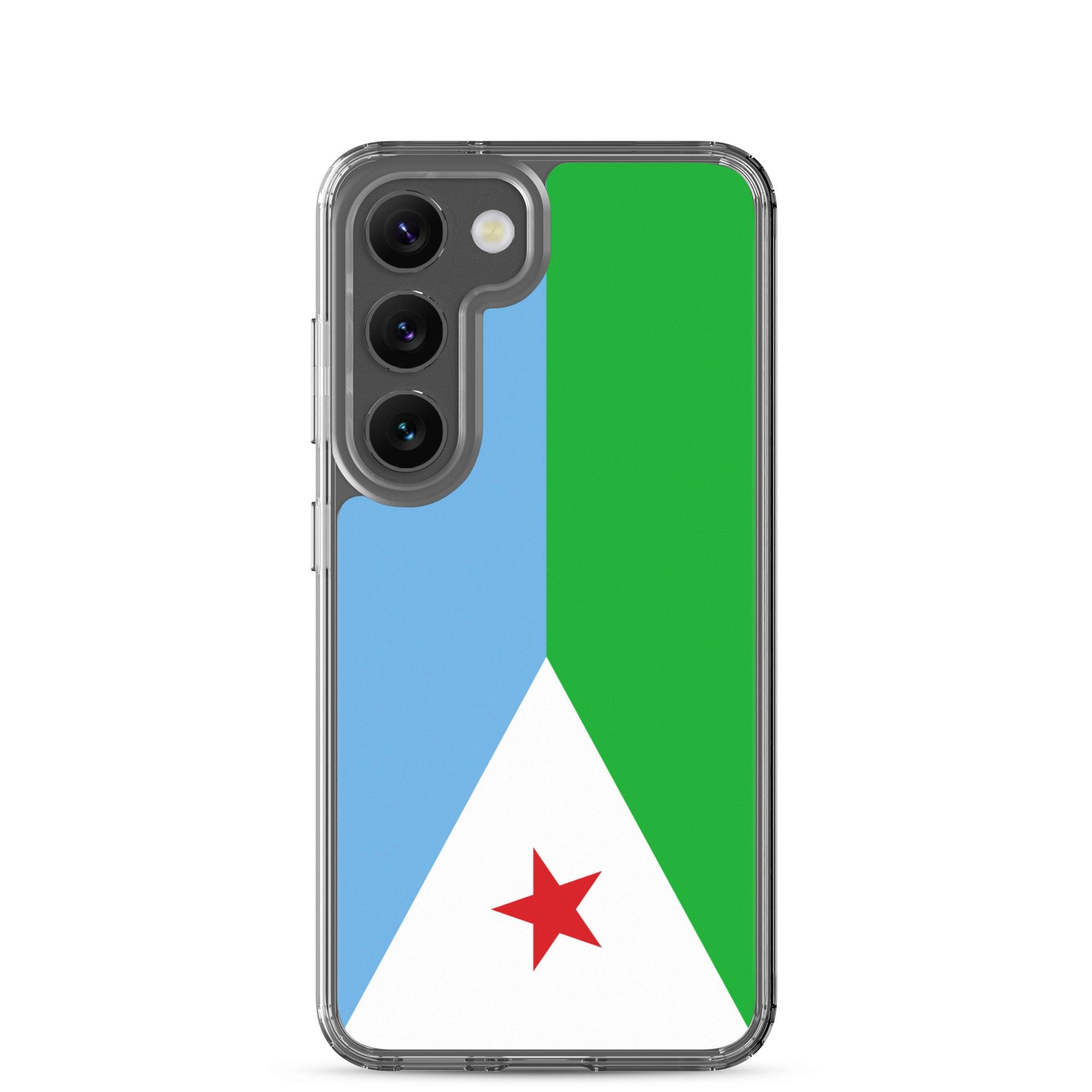 Coque de téléphone avec le drapeau de Djibouti, en TPU, offrant une protection élégante et durable.