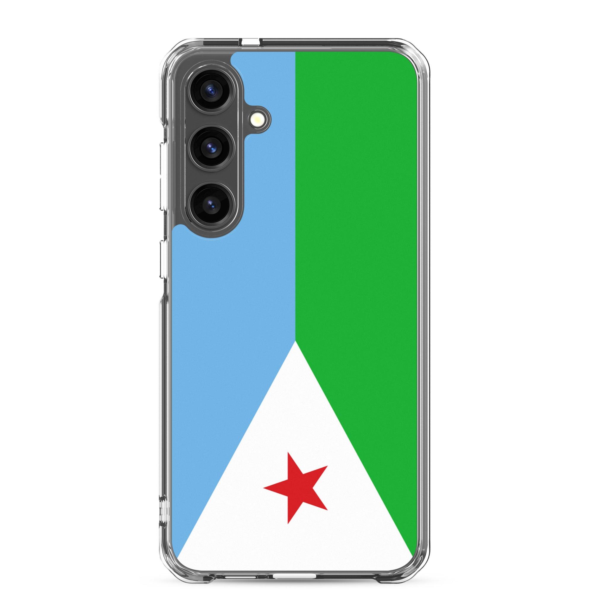 Coque de téléphone avec le drapeau de Djibouti, en TPU, offrant une protection élégante et durable.