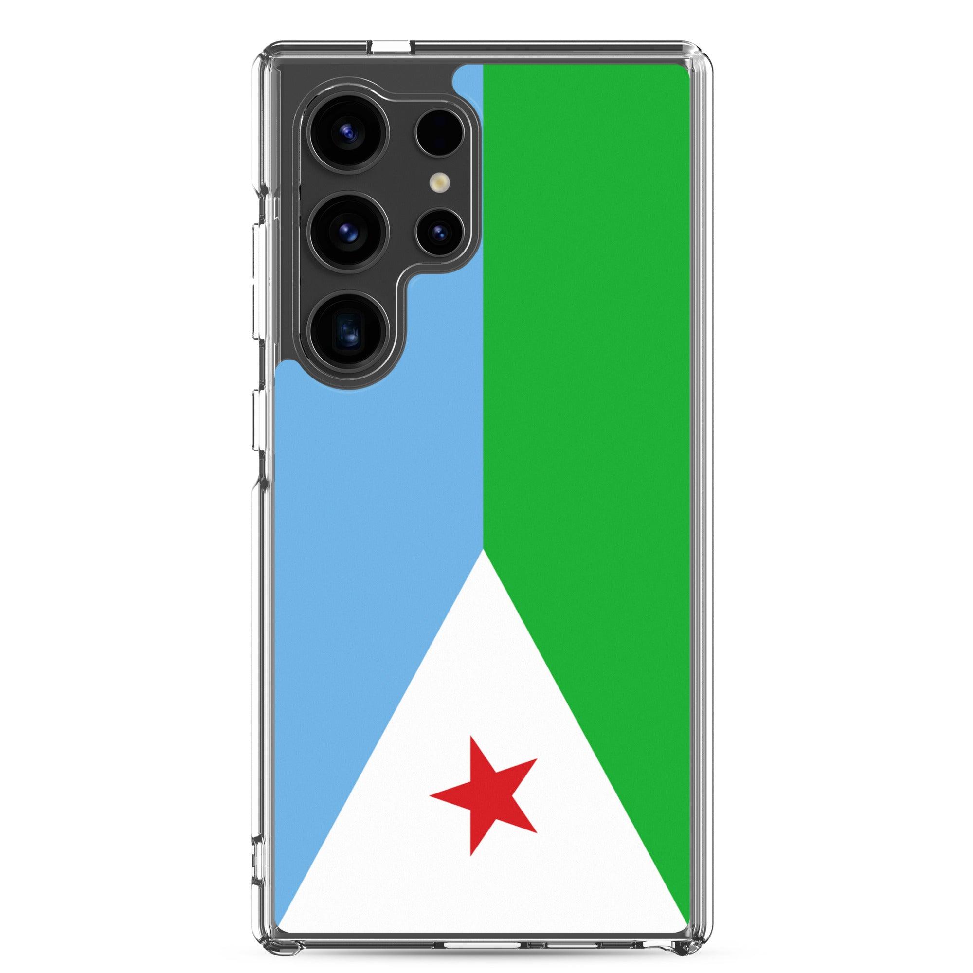 Coque de téléphone avec le drapeau de Djibouti, en TPU, offrant une protection élégante et durable.