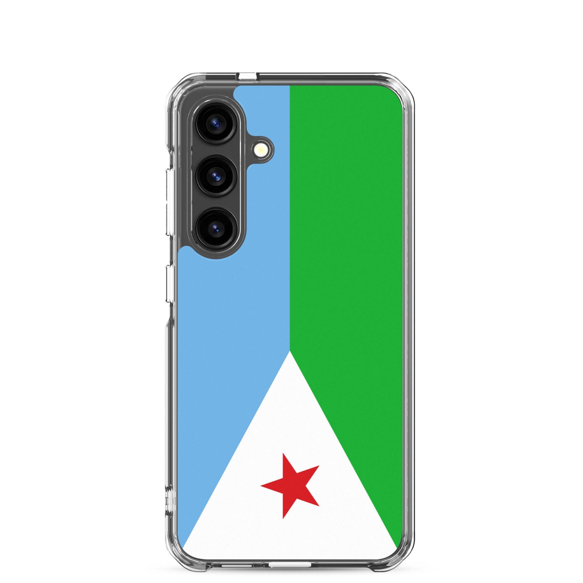 Coque de téléphone avec le drapeau de Djibouti, en TPU, offrant une protection élégante et durable.