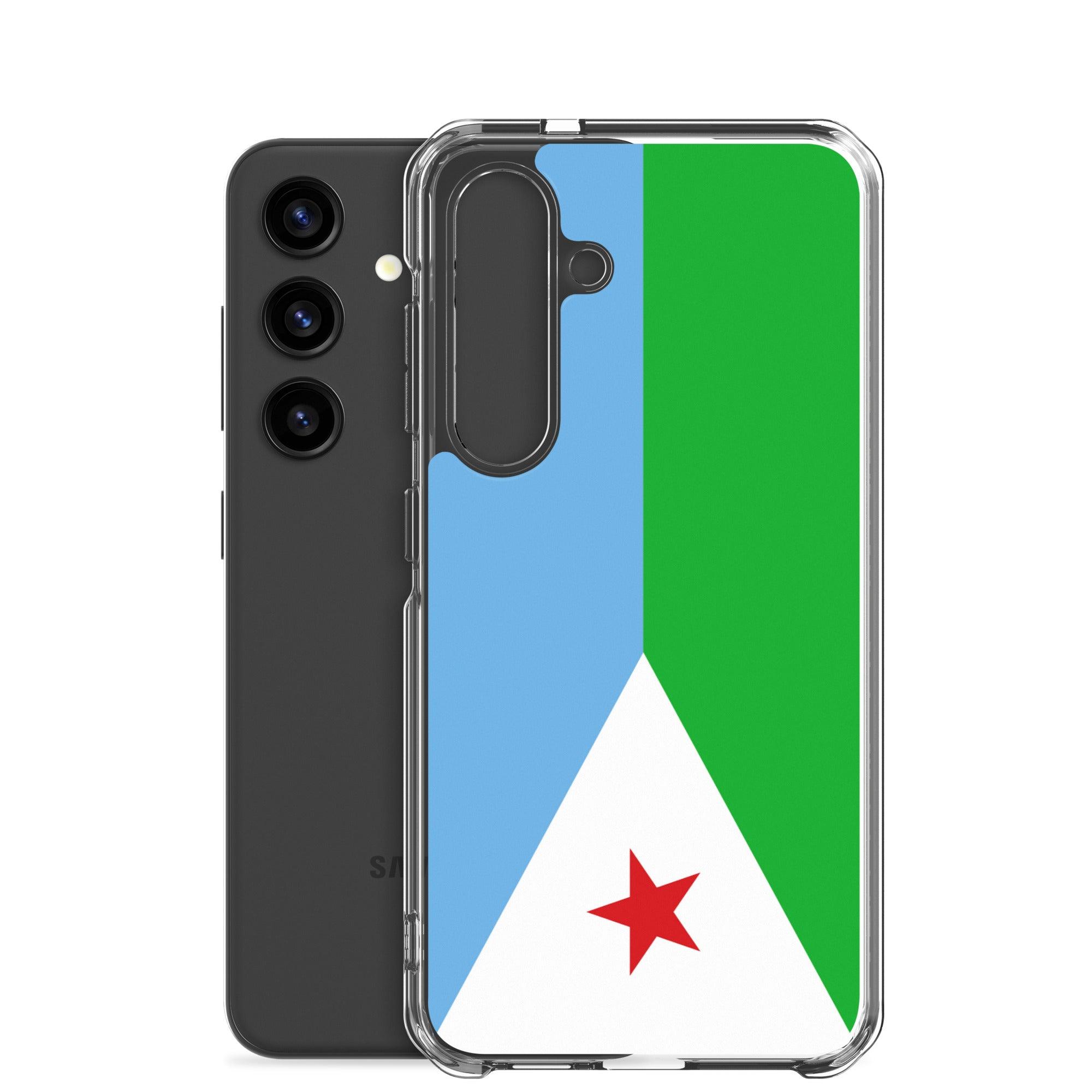 Coque de téléphone avec le drapeau de Djibouti, en TPU, offrant une protection élégante et durable.