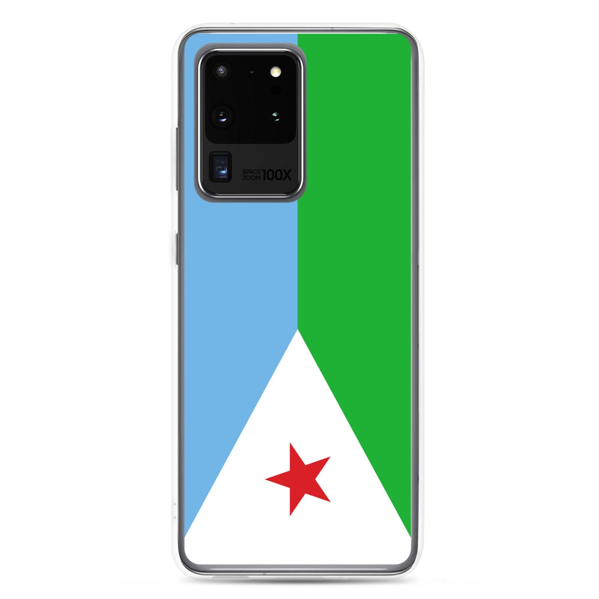 Coque de téléphone avec le drapeau de Djibouti, en TPU, offrant une protection élégante et durable.