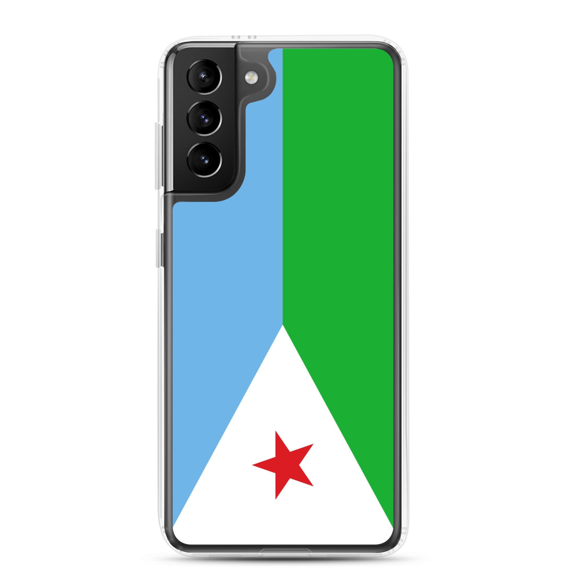 Coque de téléphone avec le drapeau de Djibouti, en TPU, offrant une protection élégante et durable.