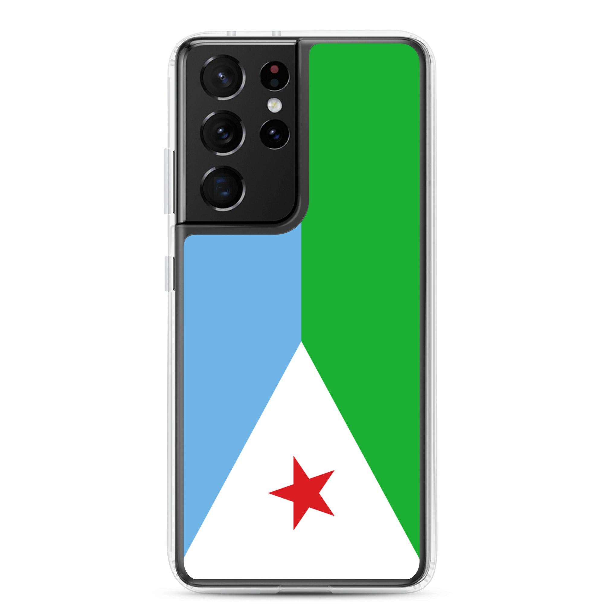 Coque de téléphone avec le drapeau de Djibouti, en TPU, offrant une protection élégante et durable.