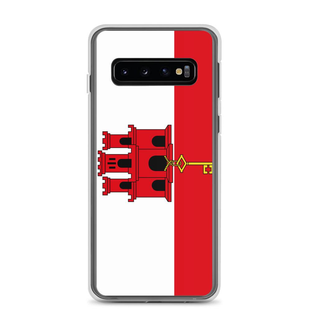 Coque de téléphone avec le drapeau de Gibraltar, en TPU, offrant une protection élégante et durable.