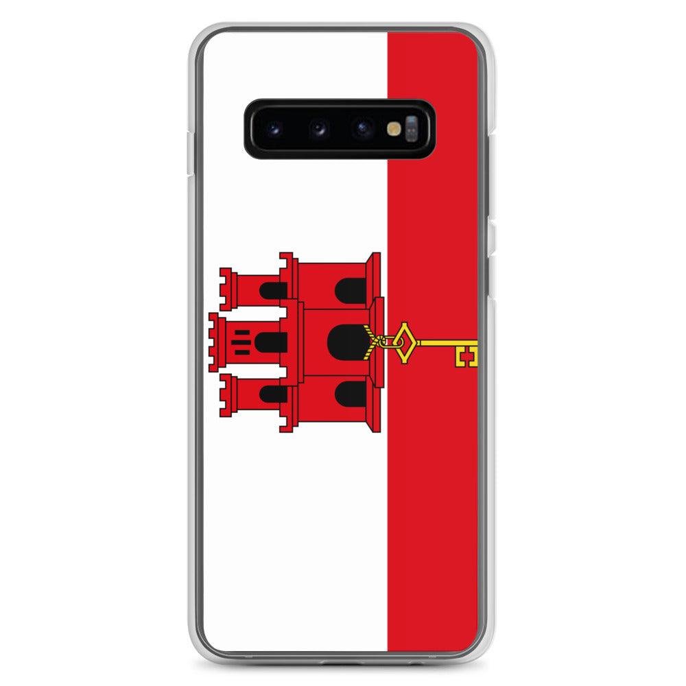 Coque de téléphone avec le drapeau de Gibraltar, en TPU, offrant une protection élégante et durable.